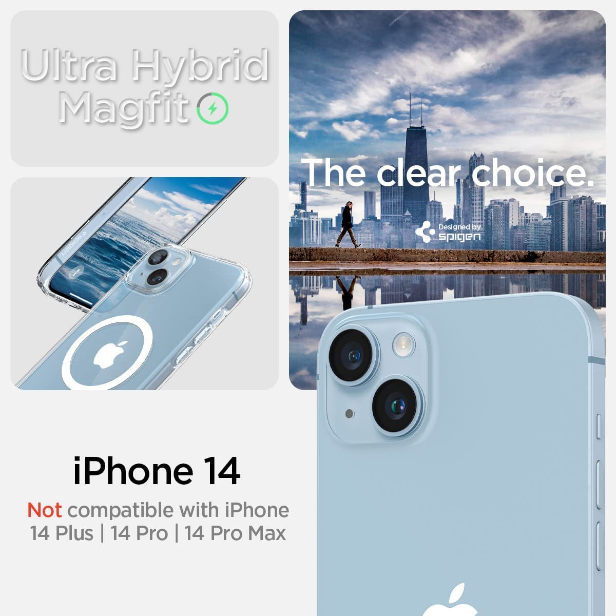 Spigen Ultra Hybrid (Magfit) [Anti-Yellowing Technology] Designed for Iphone 14 Case (2022) - White  Spigen   