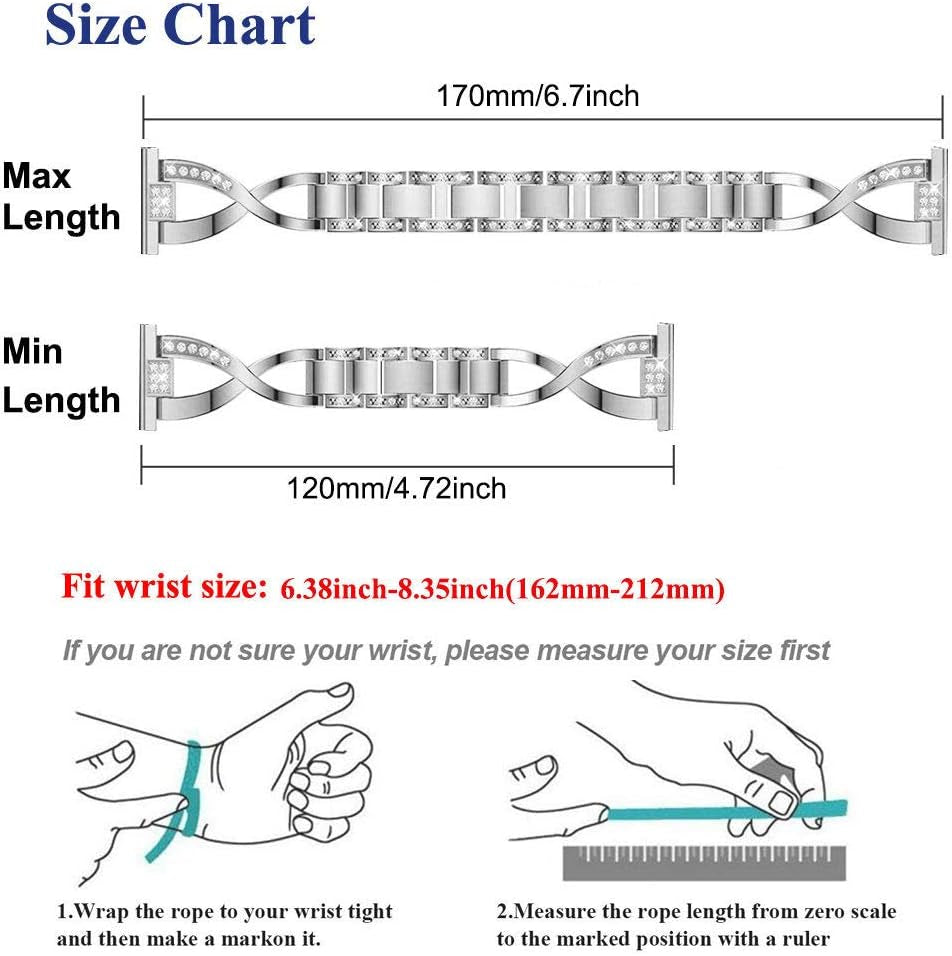 Sankel Compatible for Garmin Venu Sq 2 Music Band,Women 20Mm Metal Replacement Wristband Bracelet Strap for Garmin Venu/Venu Sq/Venu Sq 2 Music,Vivomove Hr,Vivoactive 3,Garmin Move Luxe/Style (Silver)  Sankel   