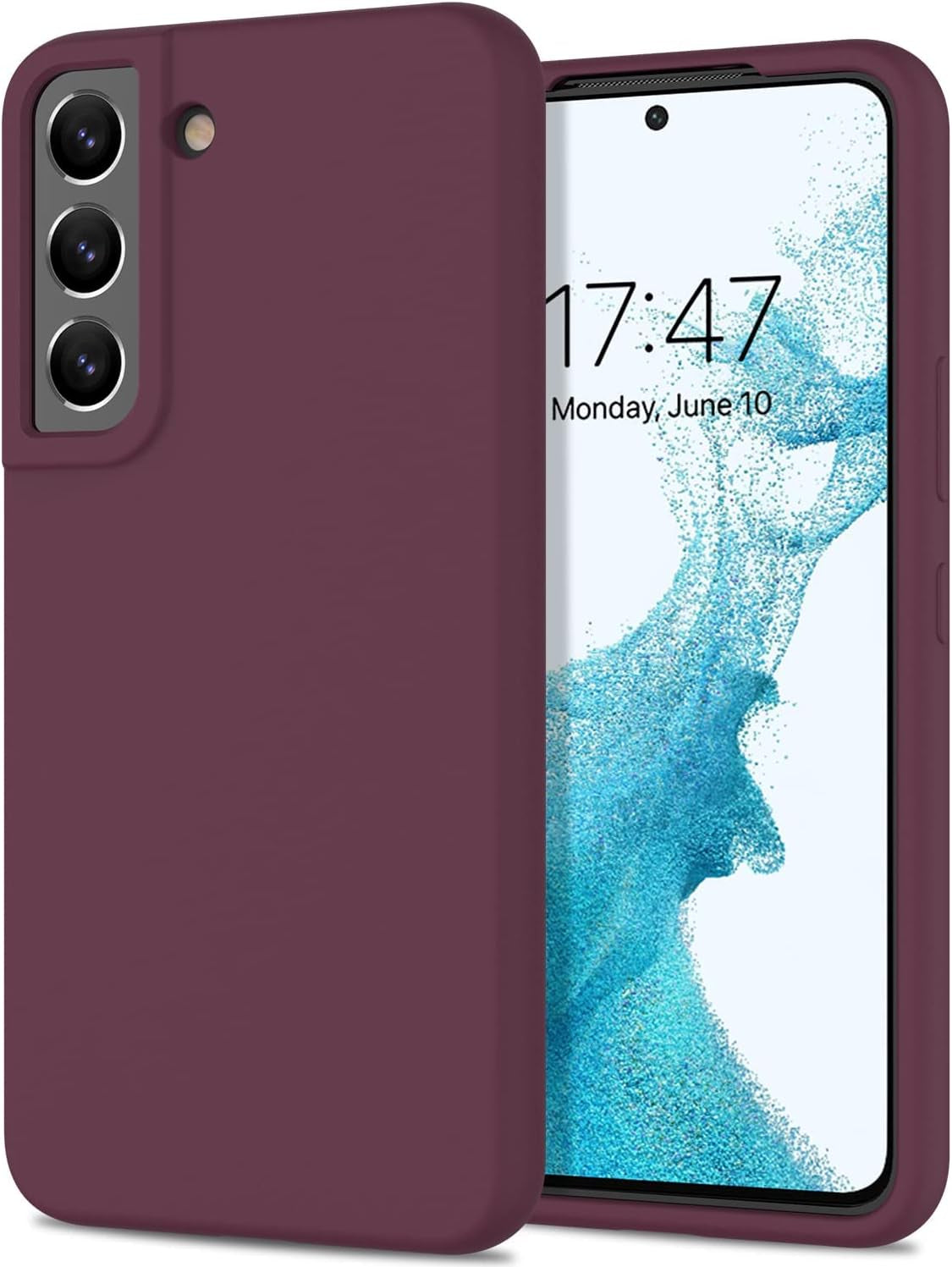 DEENAKIN for Samsung Galaxy S22 plus Case Silicone,Silky Smooth Flexible Gel Rubber Bumper Cover with Soft Microfiber Lining Slim Fit Protective Phone Case for Samsung Galaxy S22 plus Dark Grey  DEENAKIN Wine Red Samsung Galaxy S22 Plus 