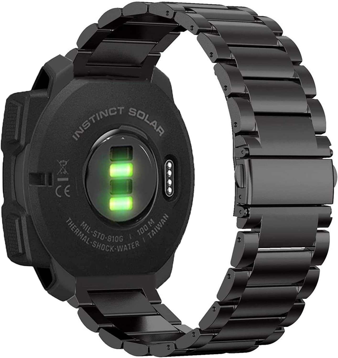 GARTOO Bands for Garmin Instinct/Instinct 2 Solar Watch Bands, Solid Stainless Steel Metal Replacement Wristband Strap Men for Garmin Instinct Tactical/Tide/Esports/Instinct Solar  GARTOO   