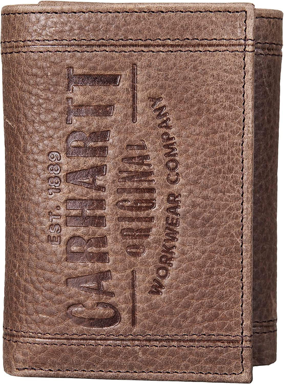 Carhartt Men'S Trifold, Durable Wallets, Available in Leather and Canvas Styles  Signature Products Group (SPG) Original Workwear (Brown)  