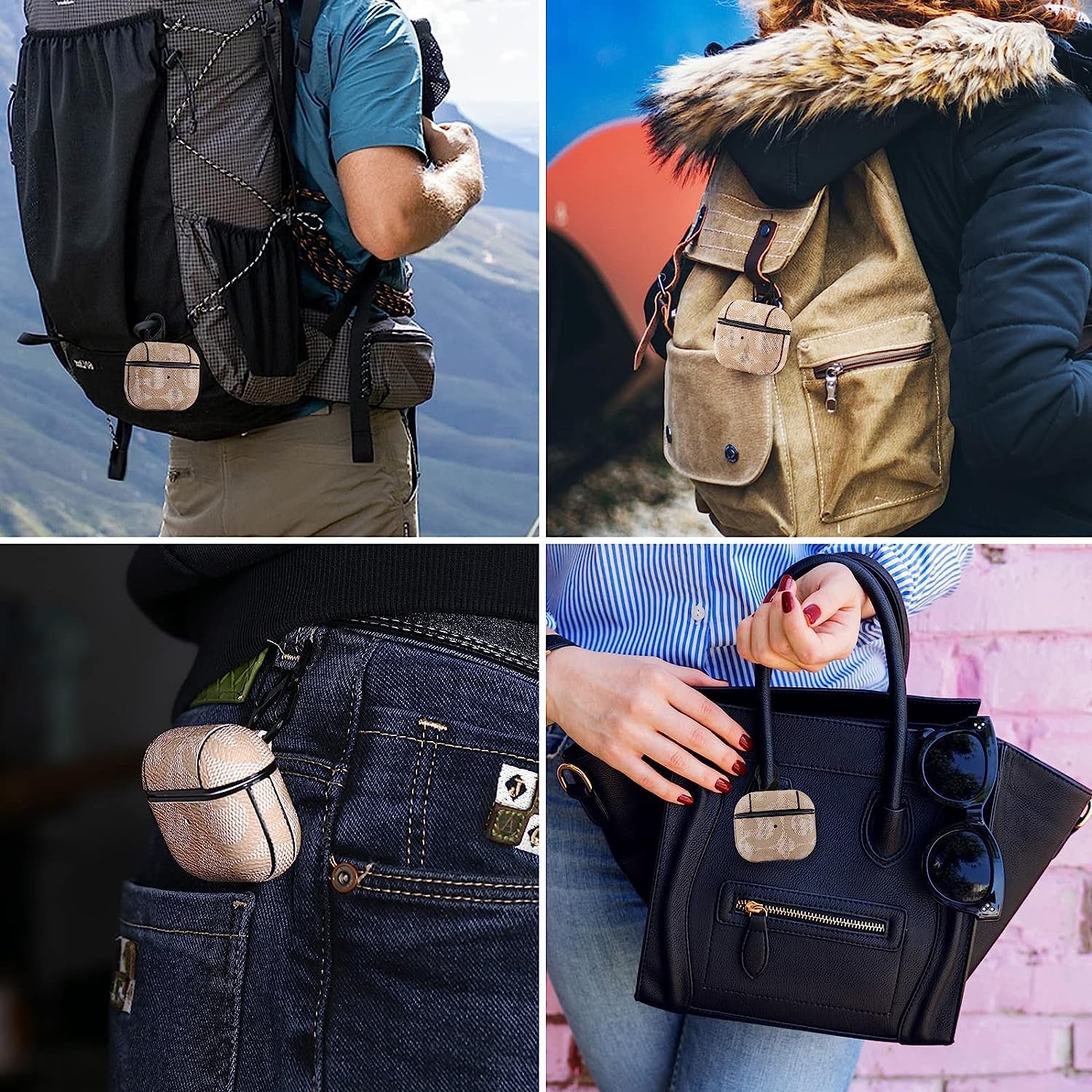 Raimot Airpods 3Rd Leather Elegant Case with Keychain Fully Protective Case for Airpods Accessories Gifts (Airpods 3Rd)  Raimot   