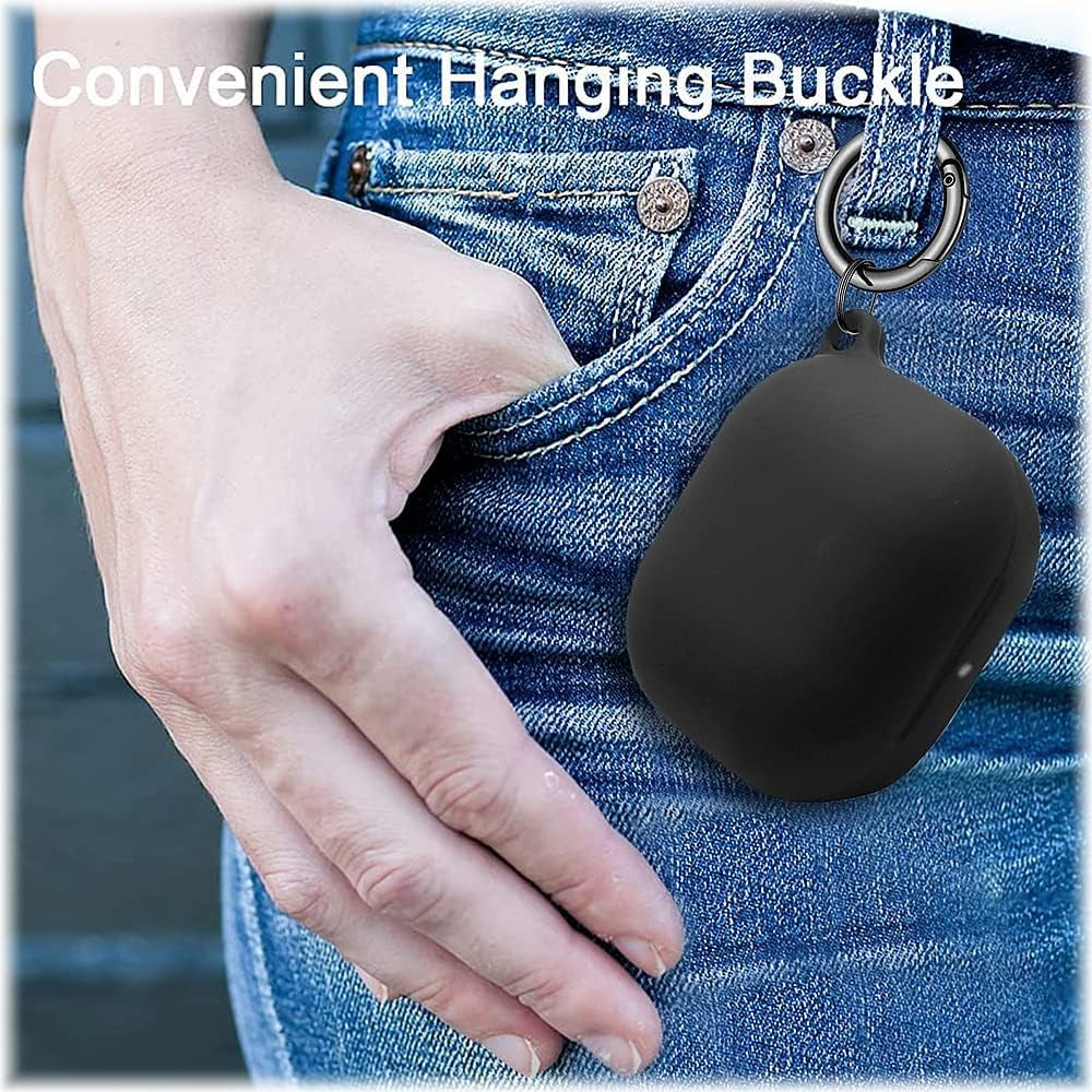 Saharacase Silicone Case for Dr. Dre Beats Fit Pro 2021 [Rugged] Full Body Protection Antislip Grip Slim with Keychain (Black)  ZERODAMAGE SAHARA CASE   