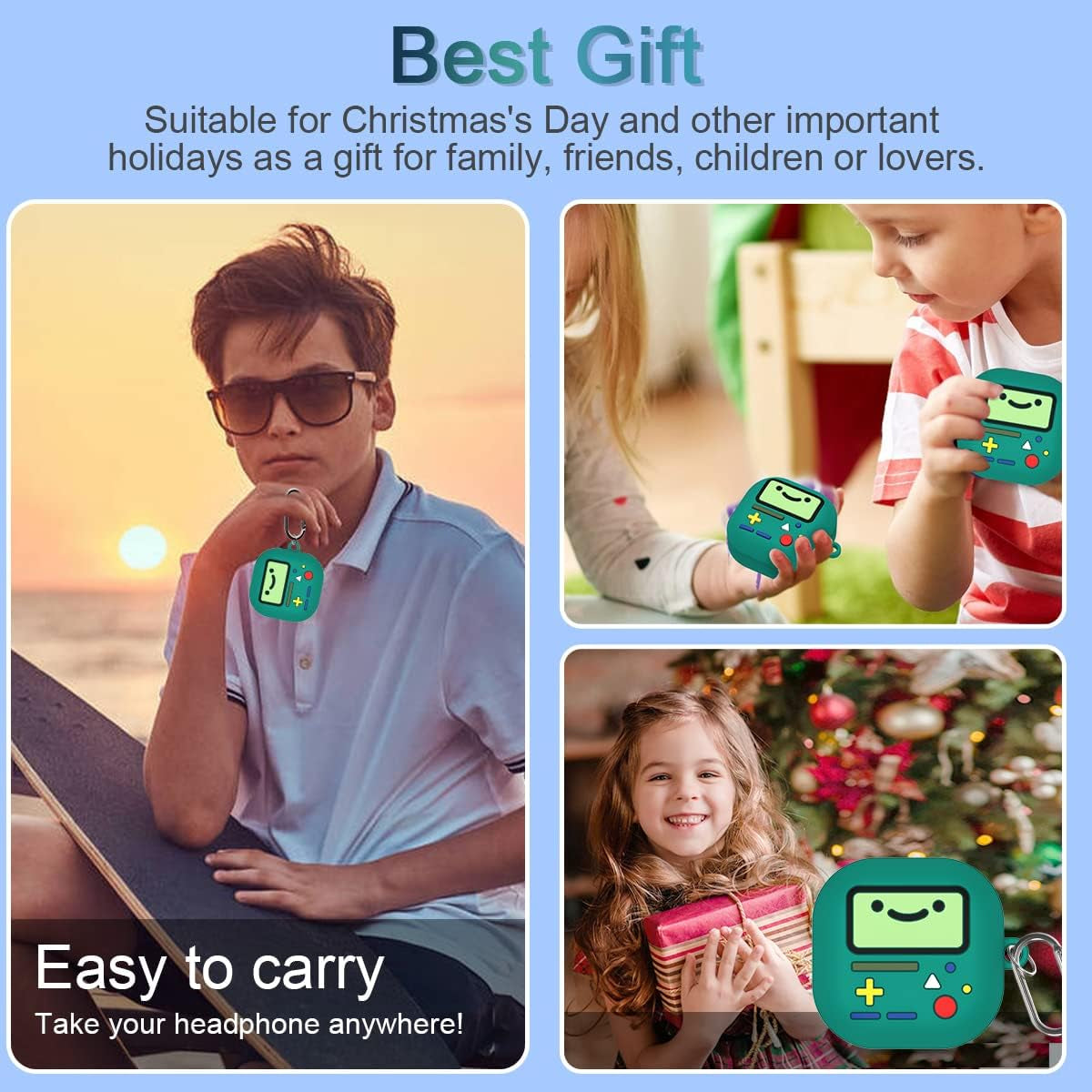 Cute Case for Samsung Galaxy Buds 2 Pro Case (2022) / Galaxy Buds 2 Case (2021) / Galaxy Buds Pro Case (2021) / Galaxy Buds Live Case (2020), Cute 3D Cartoon Funny Soft Silicone Case Cover (Green)  AIBEAMER   