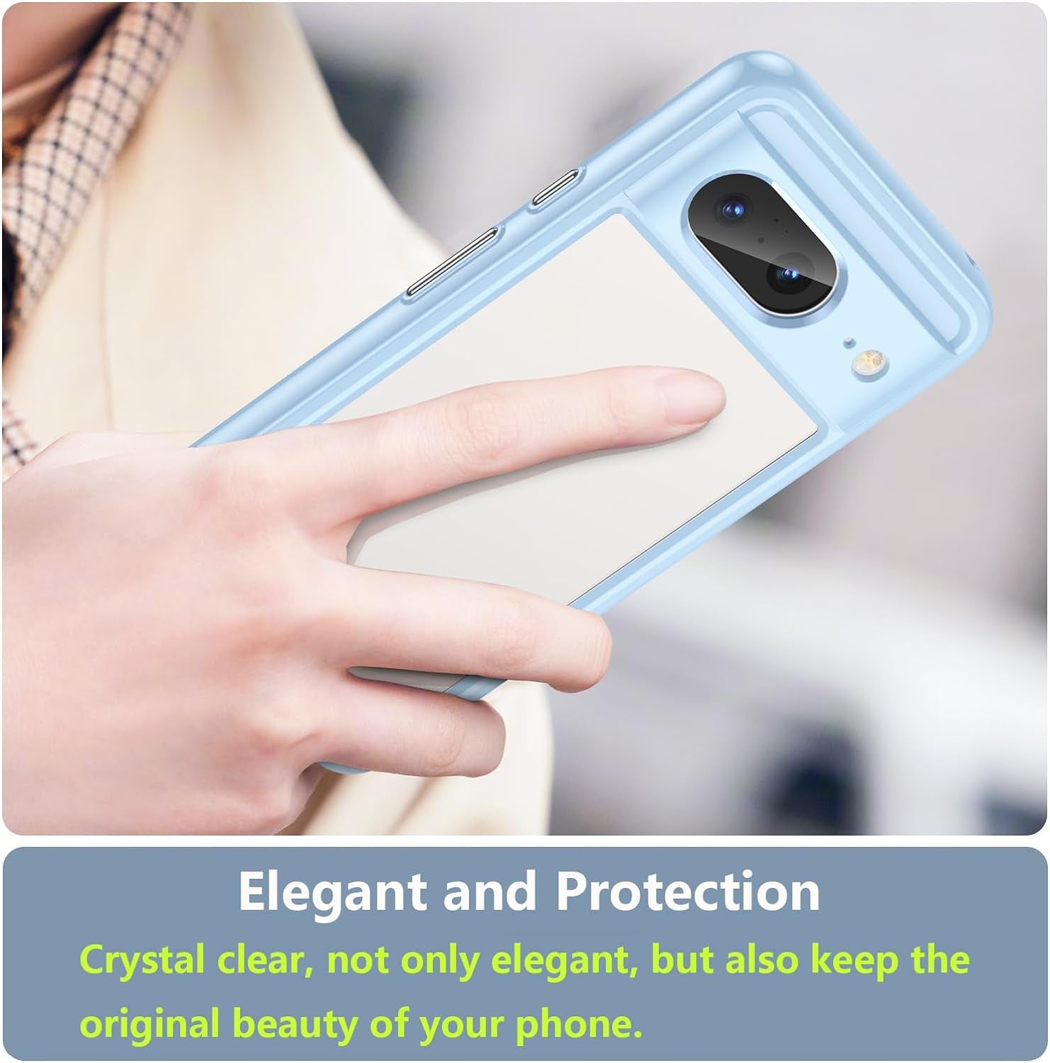 Guarishel for Google Pixel 8 Phone Case: [Built-In 4 Airbags][Not-Yellowing] Military-Grade Shockproof Protective Phone Case for Google Pixel 8, Blue  Guarishel   