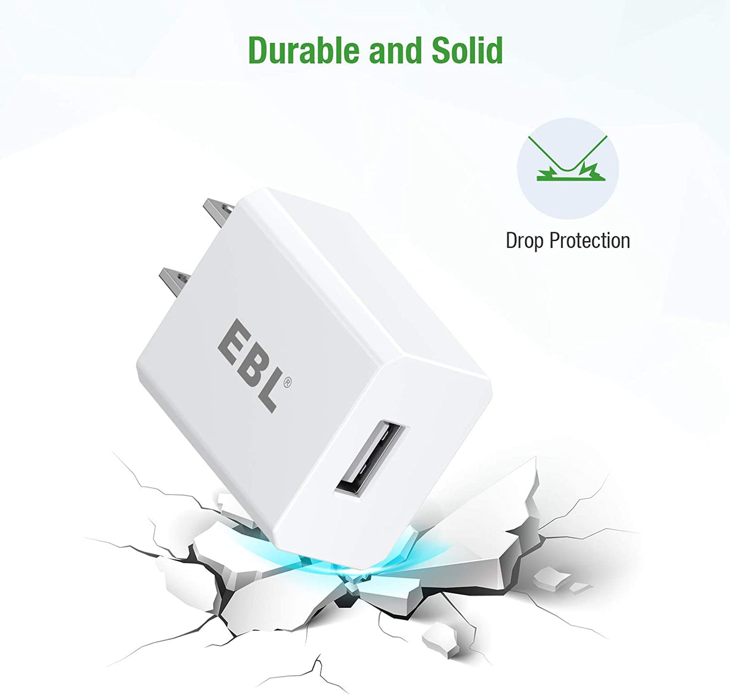 EBL USB Wall Charger, 5V 2.1A Charger Adapter(Model: M5129) for EBL Charger Power Supply (Model: C9008 C9010N 6828 FY-408 FY-409 6201) and Iphone, Galaxy, HTC, LG, Table, Motorola and More  EBL   