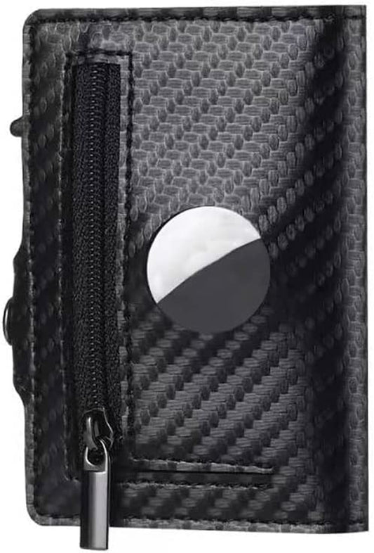 MULINSEN Fashion Genuine Leather Wallet Key Case Protected Cover for Airtags Holder Multifunctional Wallet with Apple Airtag Case Cover Men Valentines Father'S Day Gifts Black Weave  MULINSEN   