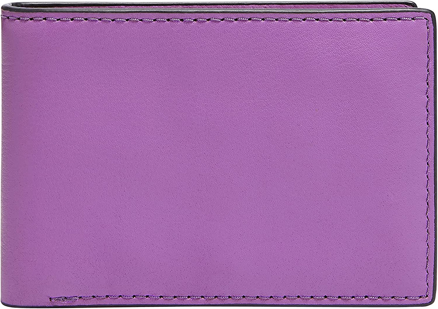 Fossil Men'S Leather Slim Minimalist Bifold Front Pocket Wallet  Fossil Steven Bright Purple  