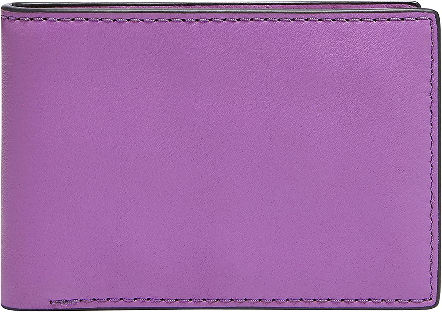 Fossil Men'S Leather Slim Minimalist Bifold Front Pocket Wallet  Fossil Steven Bright Purple  