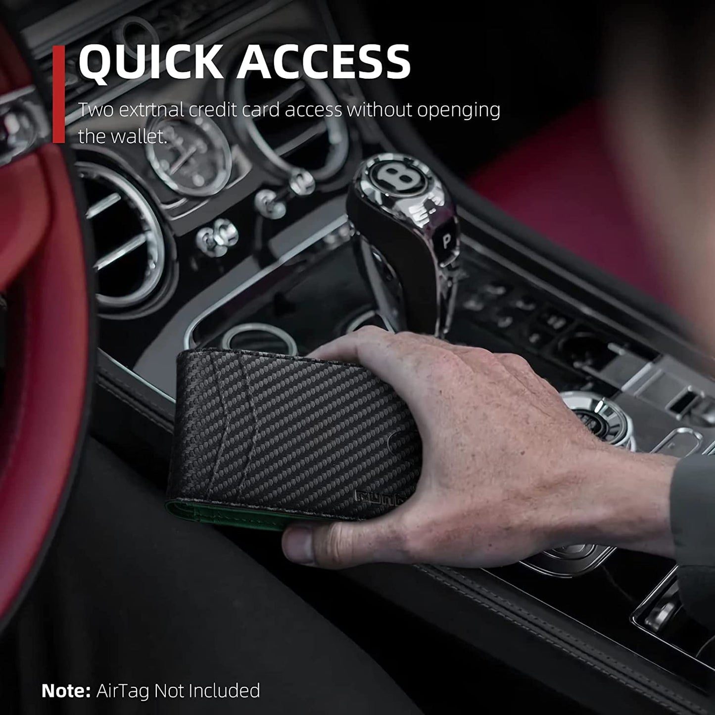 RUNBOX Airtag Wallet for Men-Mens Wallets with Slim Bifold-Air Tag Holder-Rfid Blocking Wallet-Id Window 12 Cards Gift for Men  RUNBOX   