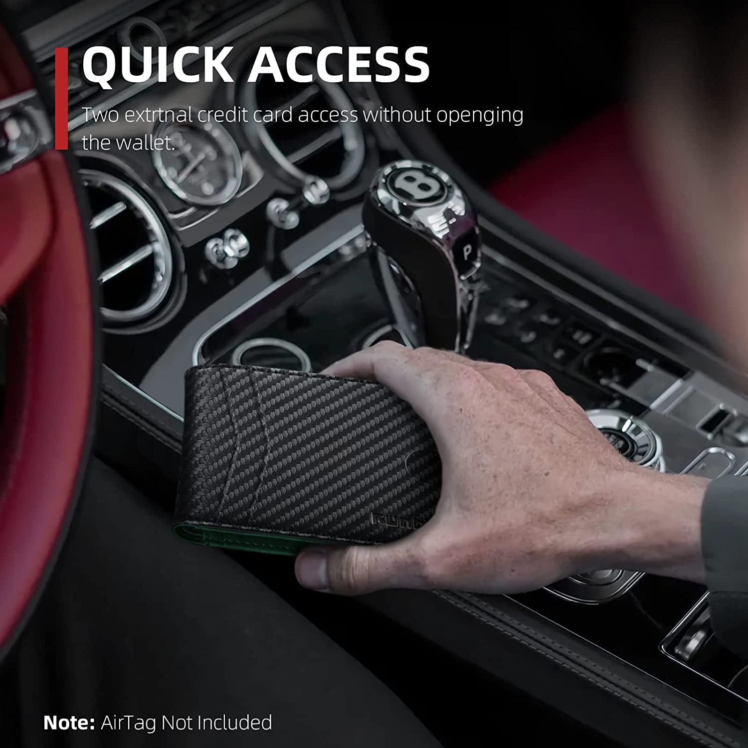 RUNBOX Airtag Wallet for Men-Mens Wallets with Slim Bifold-Air Tag Holder-Rfid Blocking Wallet-Id Window 12 Cards Gift for Men  RUNBOX   