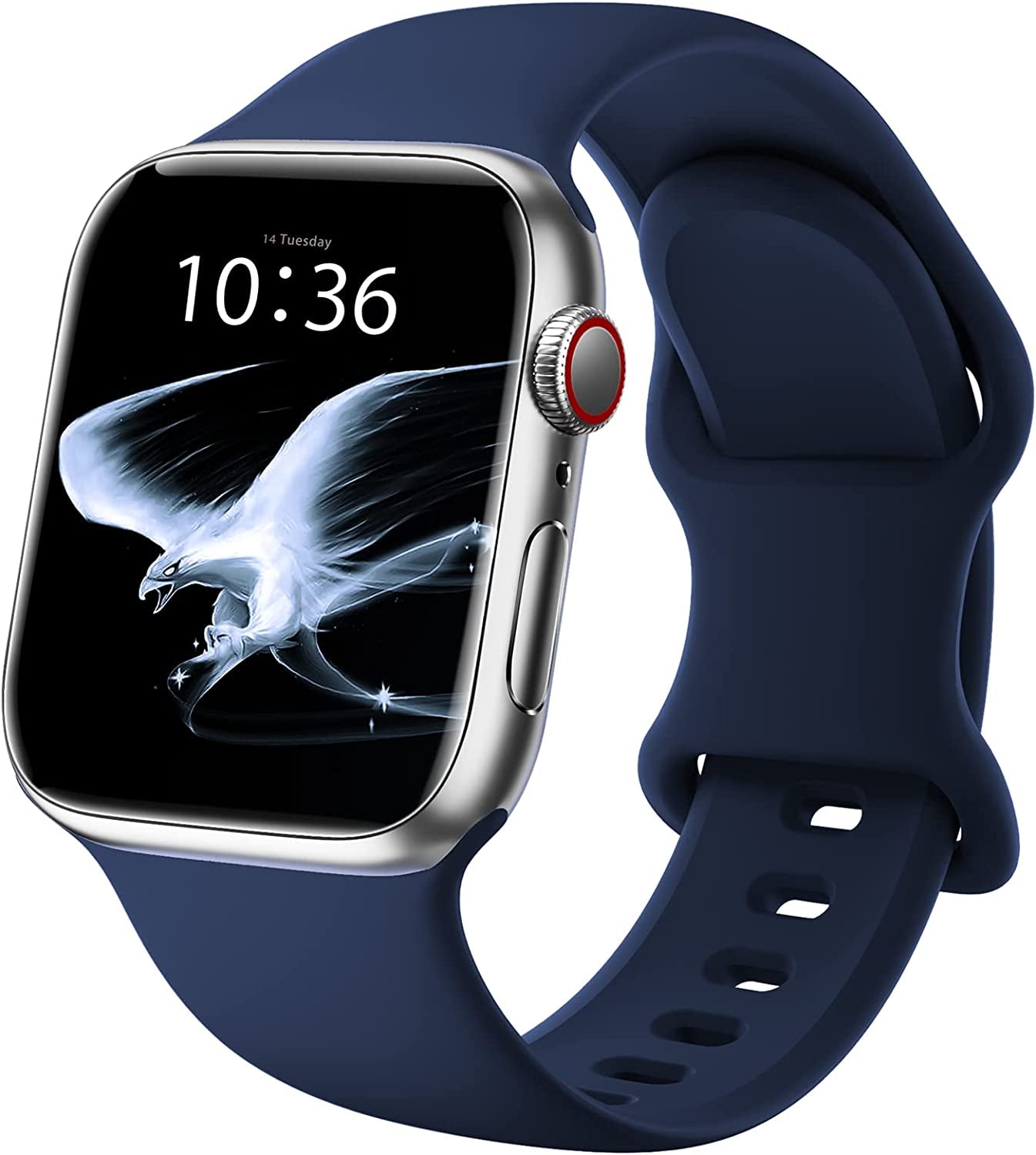 ZALAVER Bands Compatible with Apple Watch Band 38Mm 40Mm 41Mm 42Mm 44Mm 45Mm 49Mm, Soft Silicone Sport Replacement Band for Iwatch SE Ultra Series 8 7 6 5 4 3 2 1 Women Men  ZALAVER Navy Blue 42mm/44mm/45mm/49mm 