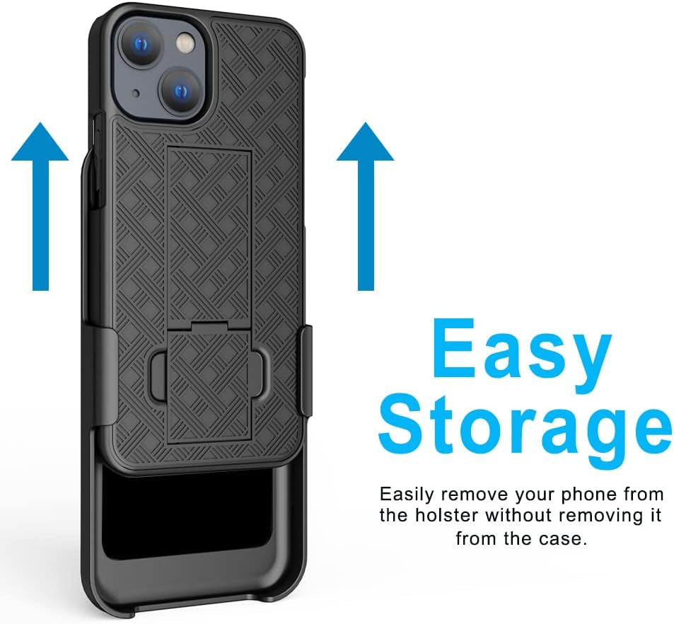 Aduro Combo Case with Kickstand & Holster for Iphone 13 Mini, Slim Shell & Swivel Belt Clip Holster, with Built-In Kickstand for Apple Iphone (5.4") 2021  Aduro   