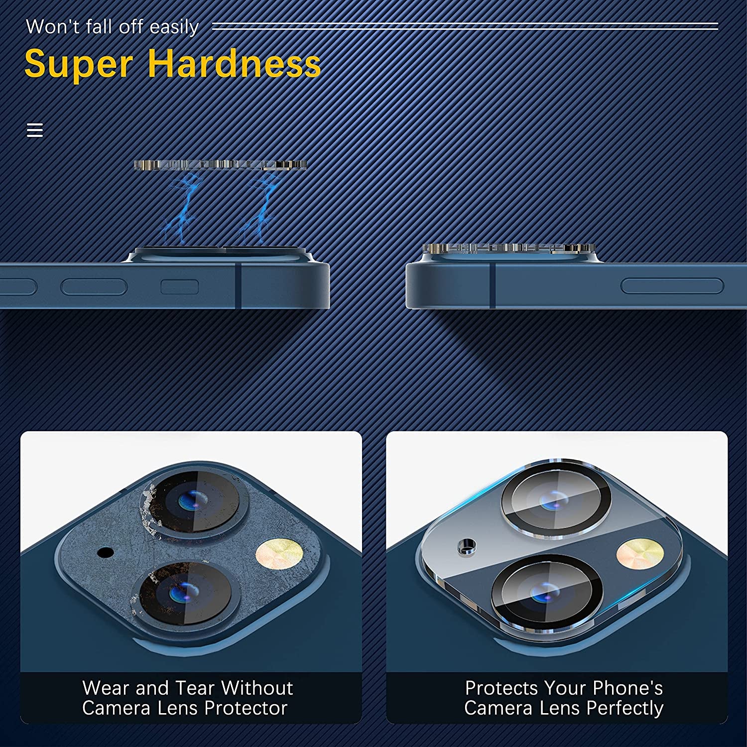 Uniqueme [3 Pack] for Iphone 13 / Iphone 13 Mini Camera Lens Protector, Tempered Glass [Case Friendly][New Version][Scratch-Resistant][Easy Installation] - Black Circle  UniqueMe   