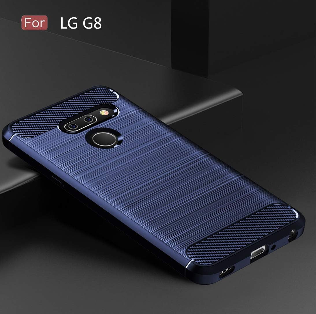 Sucnakp for LG G8 Thinq Case,Lg G8 Case, TPU Shock Absorption Cell Phone Cases Technology Raised Bezels Protective Cover for LG G8 Case (TPU Blue)  Sucnakp   