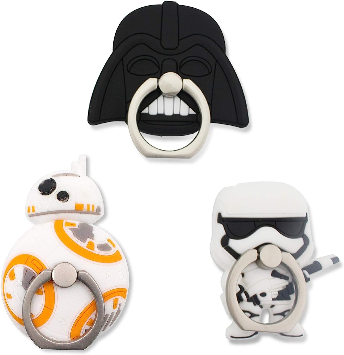 Finex 3 Pcs Set Pokeball 2-In-1 Mobile Cell Smart Phone Kickstand Finger Ring and Holder Stand Grip Cute 360 Degree Rotating Ring for Iphone Samsung Android Smartphone Case - Random  Finex Multi (Star Wars)  