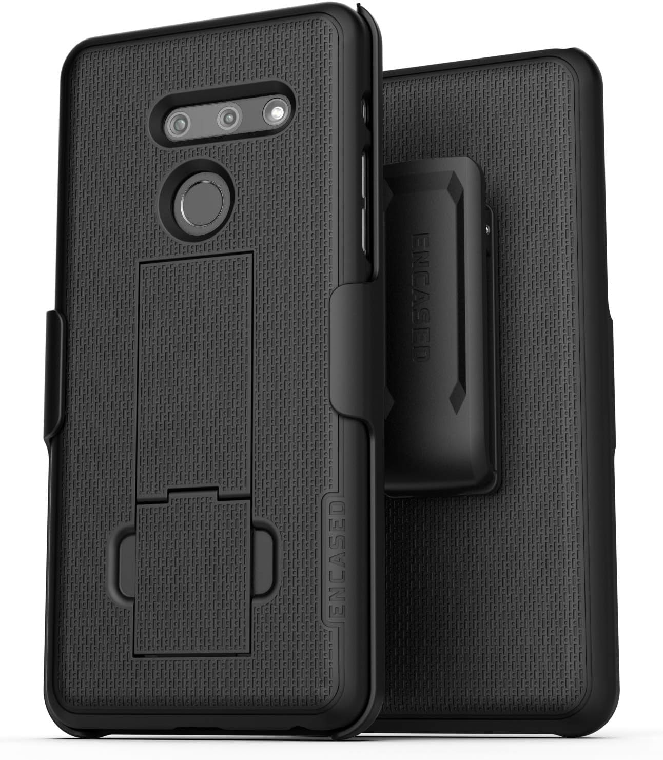 Encased Belt Clip Case Compatible with LG G8 Thinq (2019 Duraclip) Slim Grip Cover W/Holster (Black)  Encased   