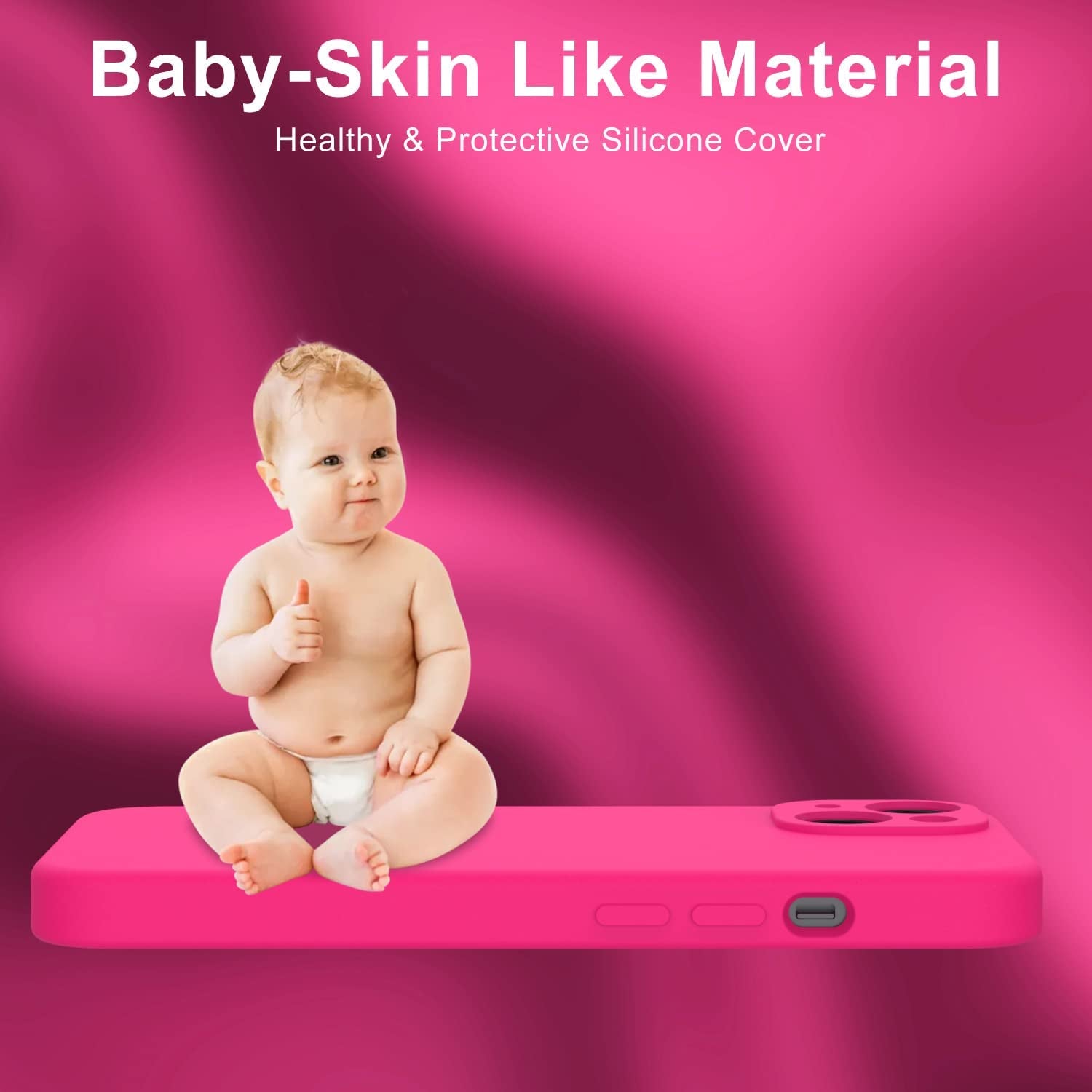 DEENAKIN Iphone 14 Case with Screen Protector,Enhanced Camera Cover,Passing 16Ft Drop Tested Soft Silicone Gel Rubber,Slim Fit Protective Phone Case for Iphone 14 6.1" Hot Pink  DEENAKIN   