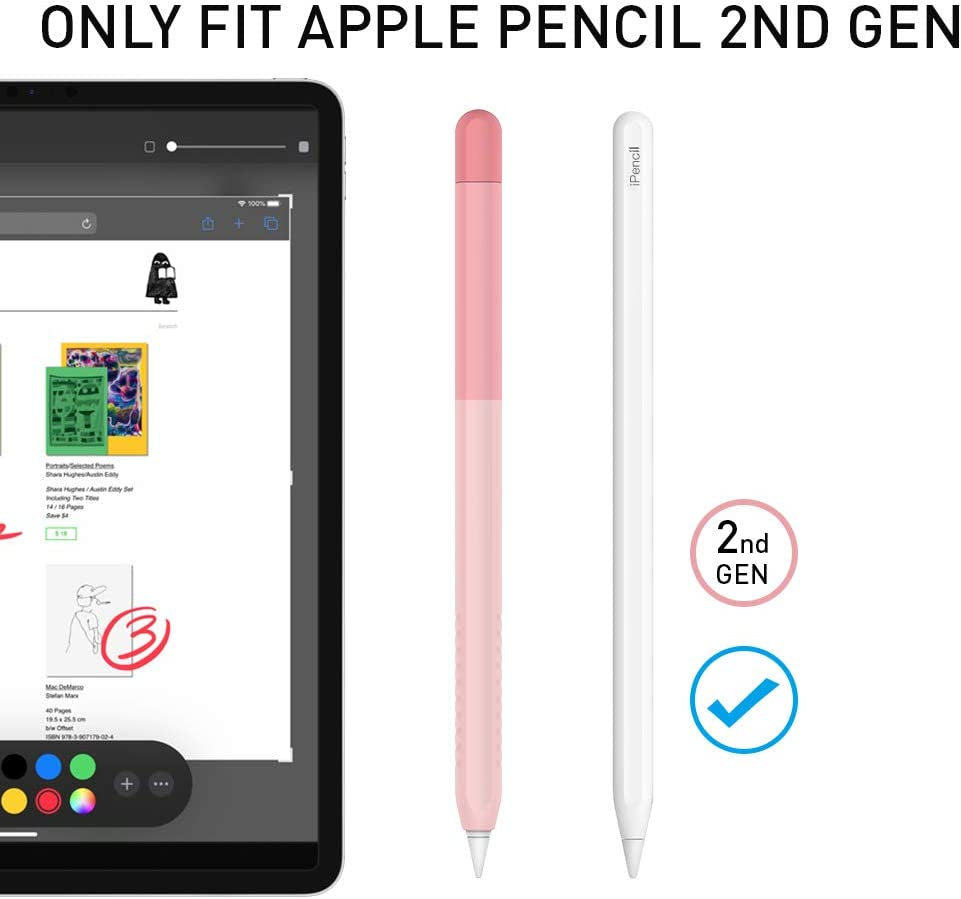 Delidigi Pencil Case Compatible with Apple Pencil 2Nd Generation Case, Gradient Color Case Sleeve Silicone Cover Accessories for Apple Pencil 2Nd Gen(Gradient Pink)  Delidigi   