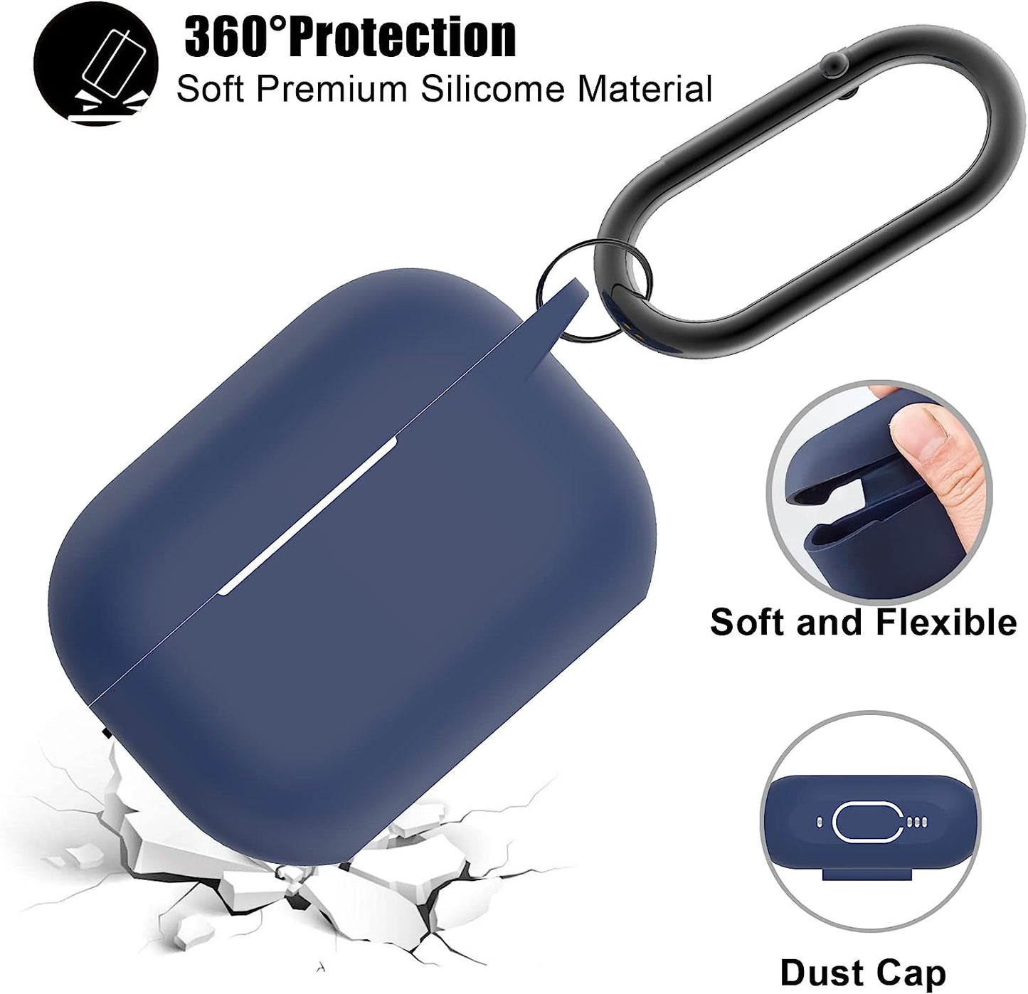 AGAOSH for Airpods Pro 2Nd Generation Case Cover with Keychain,Soft Silicone Skin Cover Protective Case for New Apple Airpods Pro Gen 2 Case 2022 Charging Case for Women Men Girl [Front LED Visible]  AGAOSH   