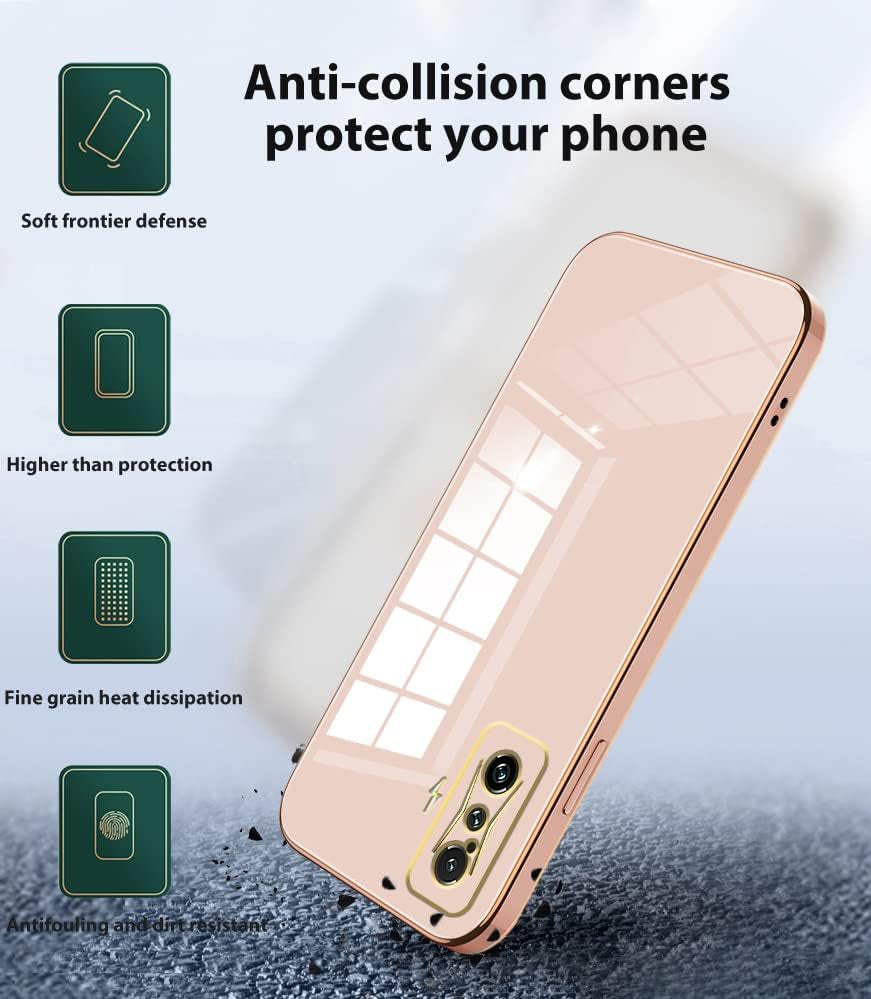 Wousunly Compatible with Xiaomi Poco F4 GT Case Silicone Pink, Plating Xiaomi Poco F4 GT Phone Case Shockproof Thin and Soft Cover (Pink)  Wousunly   