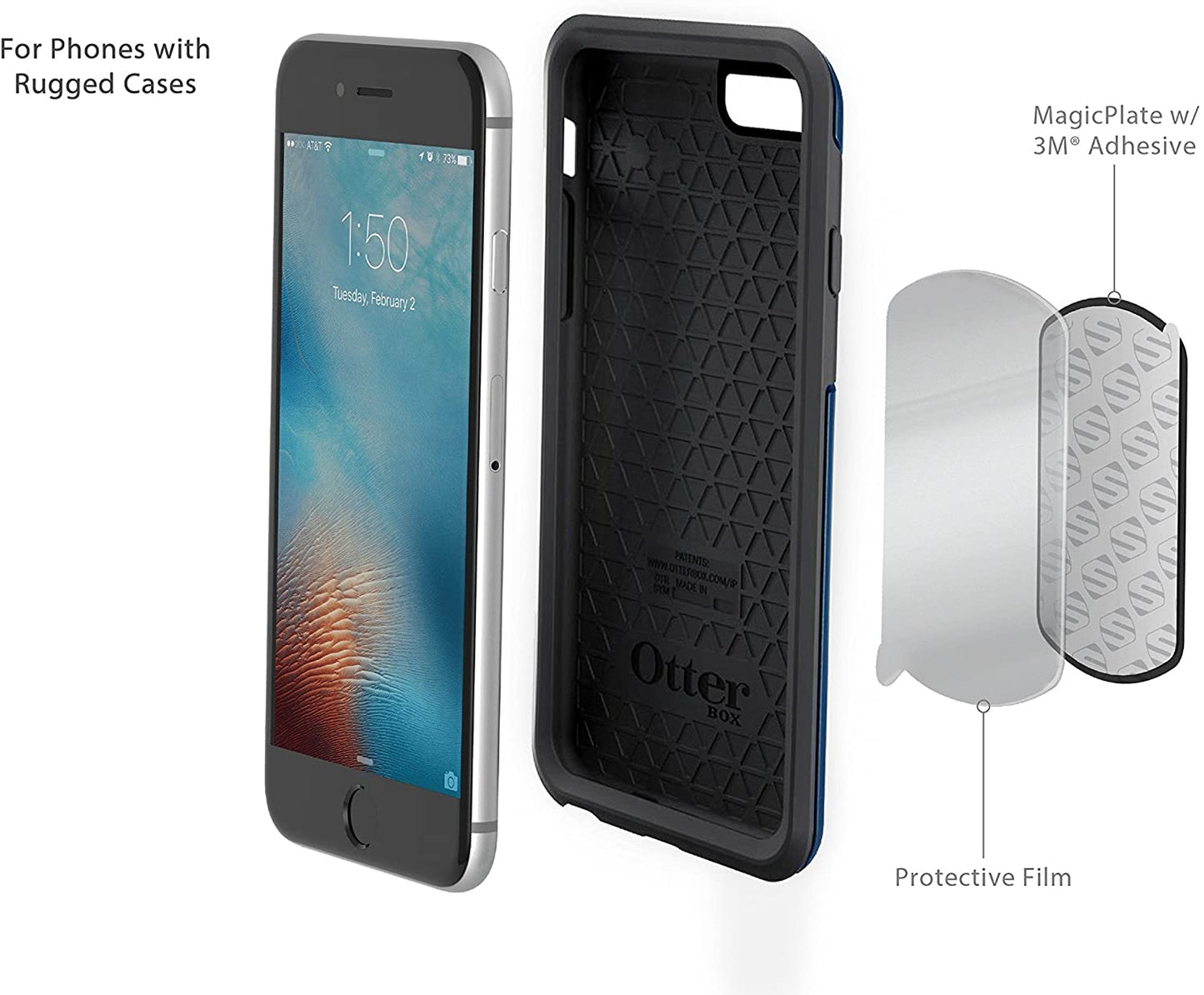 Scosche MAGRKI Magicmount Phone Replacement Plate Kit - for Magnetic Car Phone Mount Holder with Extra Strength Hold, Universal with All Devices, Black  Scosche   