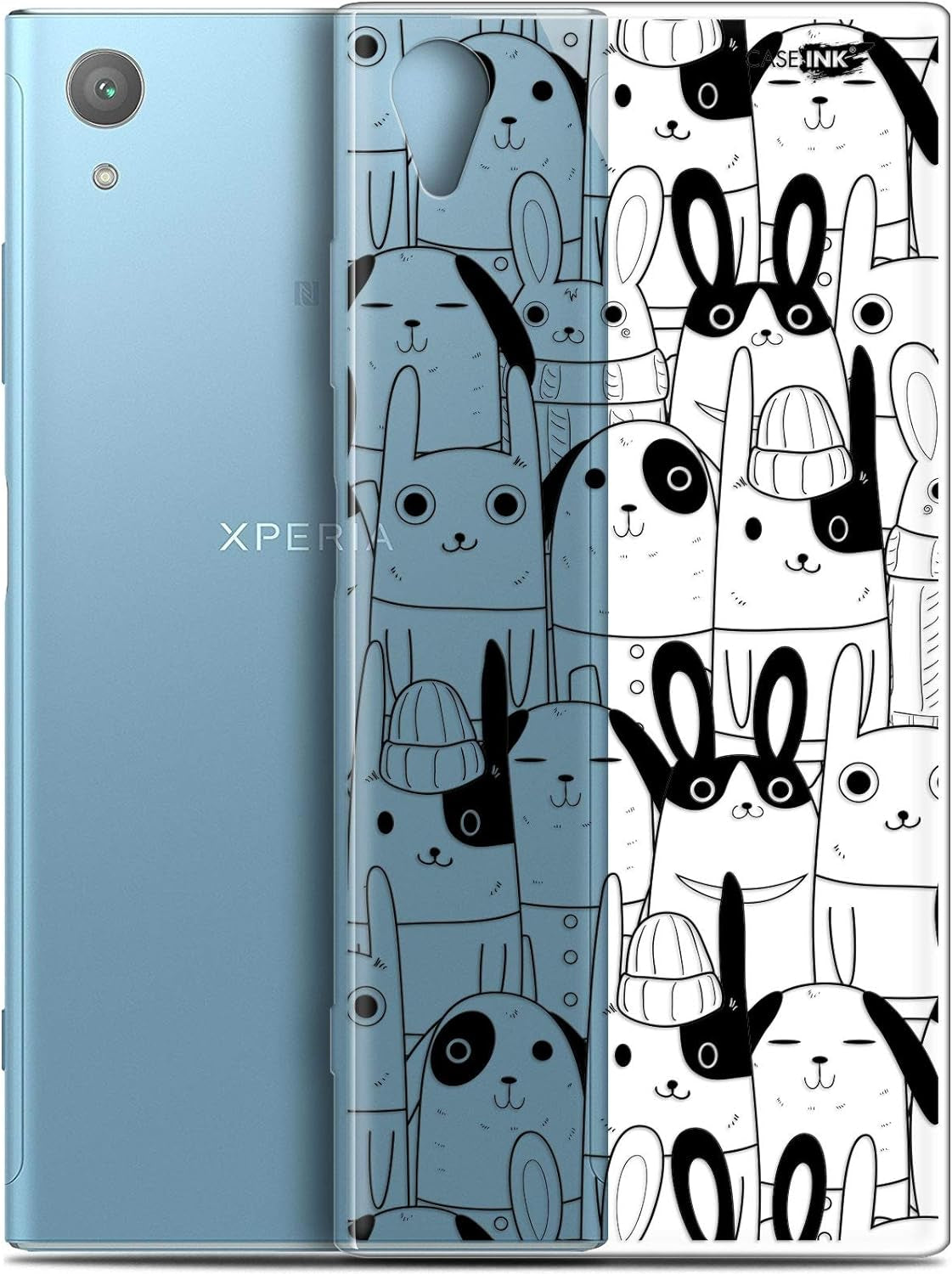 Sony Xperia XA1 plus 5.5" Case, Ultra Slim Black Rabbit Phone Case Cover  Clubcase SARL   