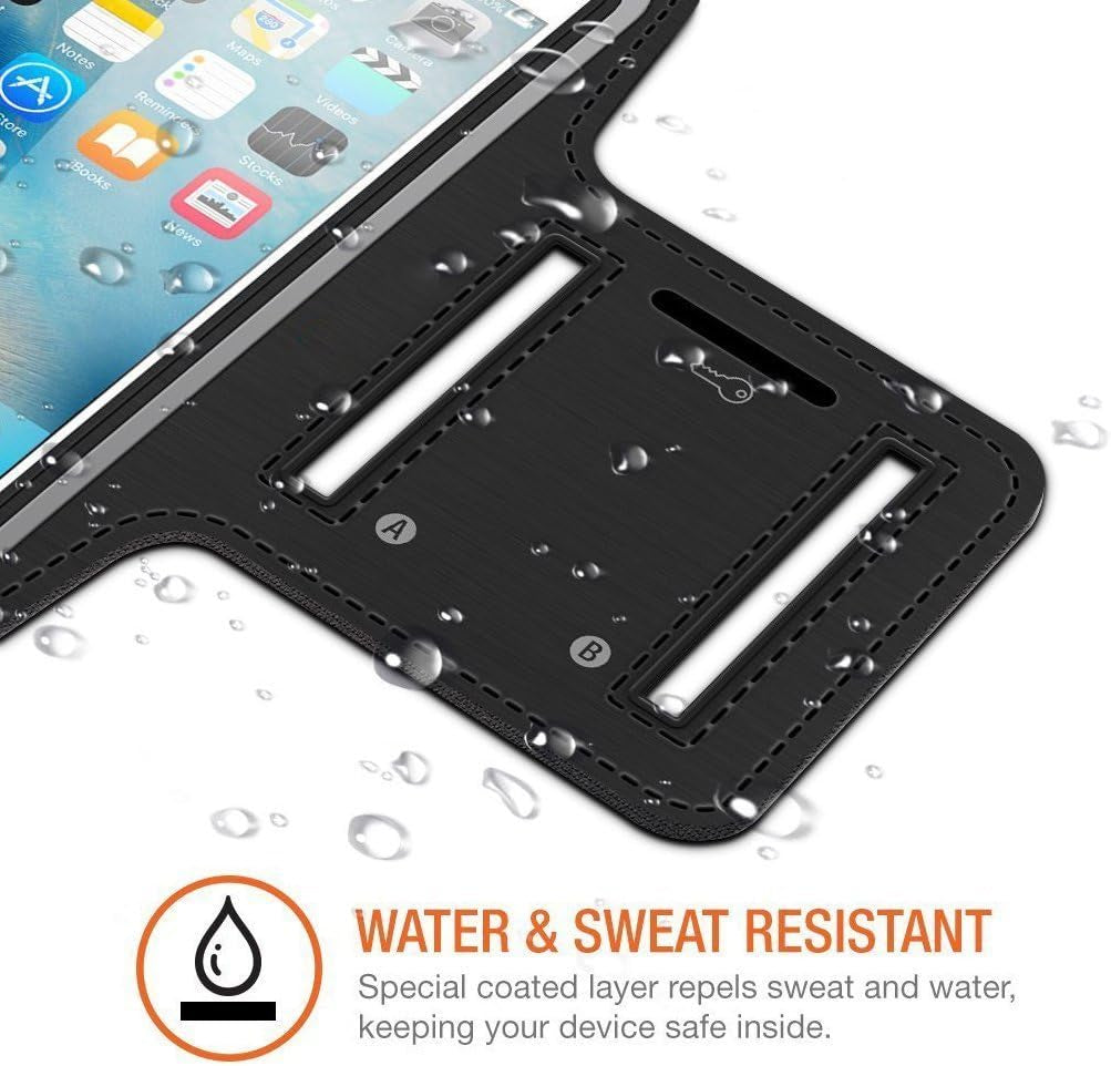 [1 Pack]Water Resistant Sports Armband Casehq for Iphone 7/7 Plus, 6/6S plus (5.5-Inch), Galaxy S6/S7 Edge, Y Note 5, with Key Holder/ Flap High Visibility Night Reflective Running Exercise Armband  CaseHQ   