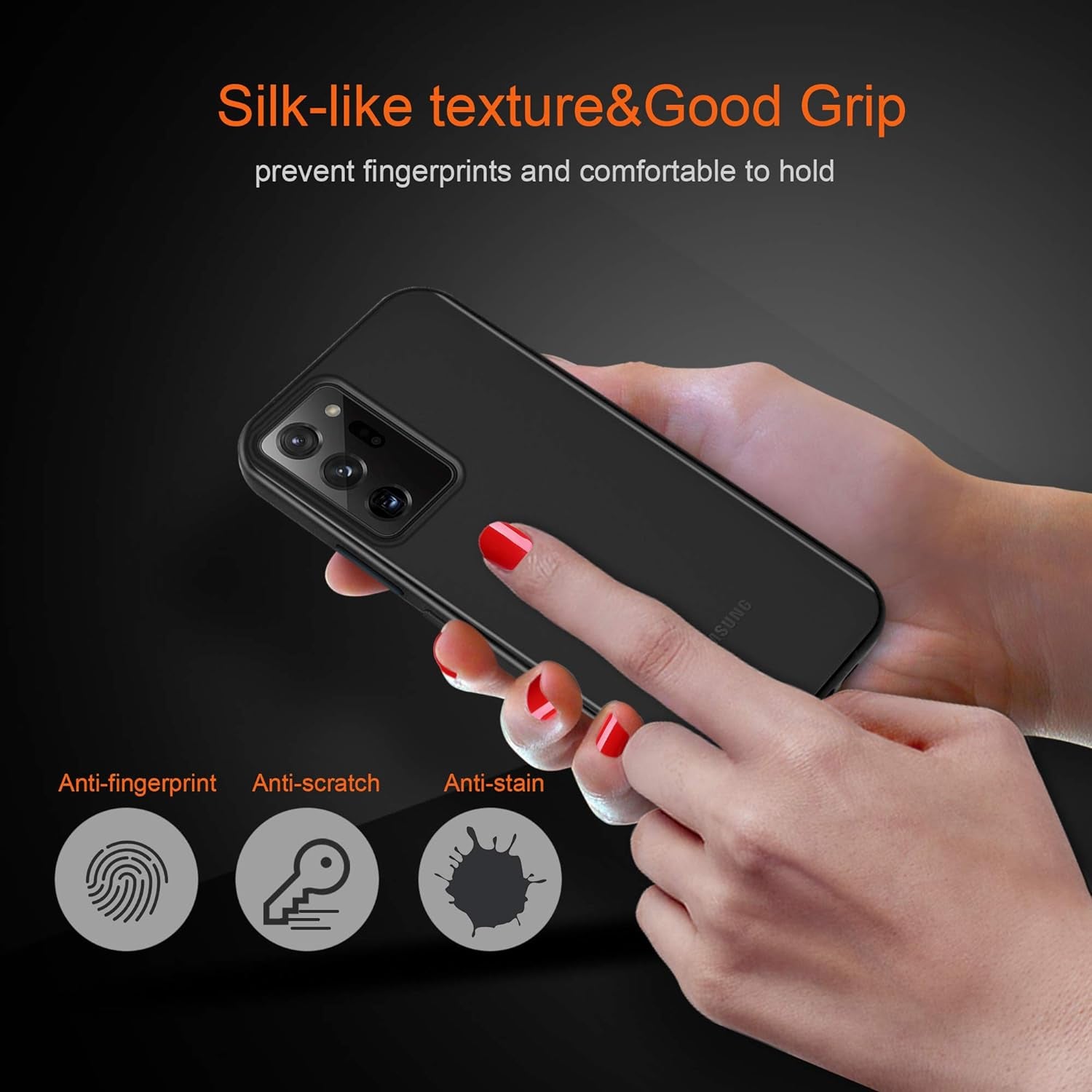 Cadorabo Case Compatible with Samsung Galaxy Note 20 Ultra in Frosted Black - Mobile Phone Case with TPU Silicone inside and Matt Plastic Back - Protective Cover Hybrid Hardcase Back Case  Cadorabo   