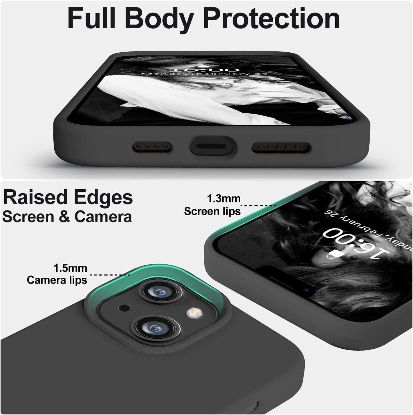 Vooii Compatible with Iphone 14 Case,[Silky Touch Premium Liquid Silicone] [Soft Anti-Scratch Microfiber Lining], Ultra Slim Shockproof Protective Case for Iphone 14 - Black  Vooii   