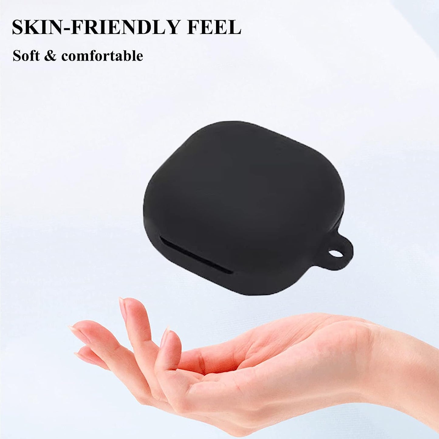 VAEKNVG Silicone Case for Samsung Galaxy Buds 2 Pro/Galaxy Buds 2/ Galaxy Buds Pro/Galaxy Buds Live Case, Shock-Absorbing Protective Earbuds Cover with Carabiner Accessories(Black)  VAEKNVG   