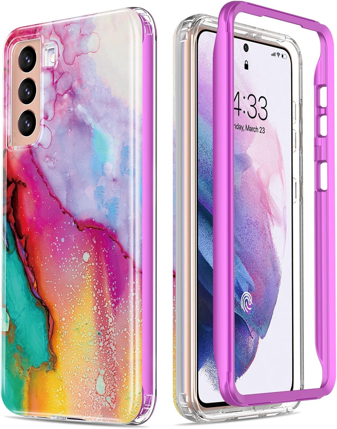 Esdot for Samsung Galaxy S21 plus Case,Military Grade Passing 21Ft Drop Test,Rugged Cover with Fashionable Designs for Women Girls,Protective Phone Case for Galaxy S21 plus 6.7" Colorful Painting  Esdot   