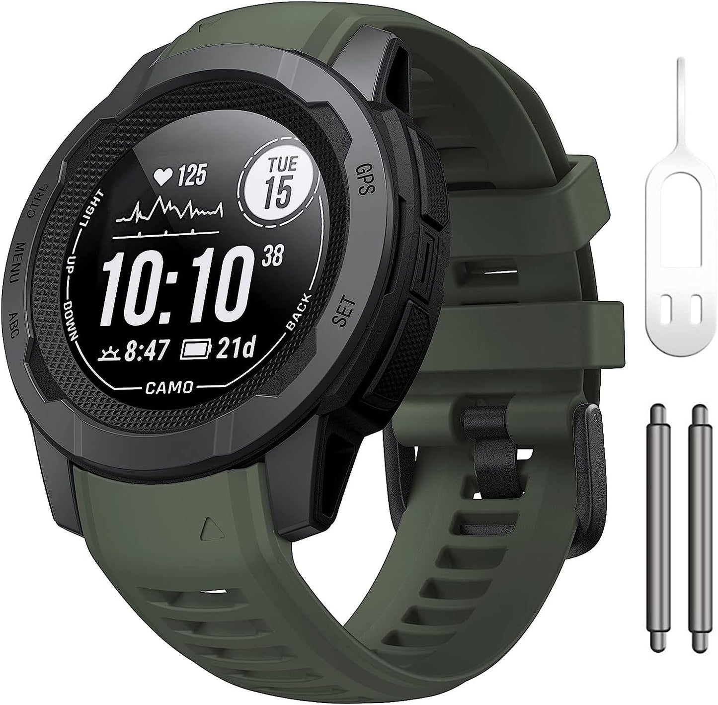 Notocity Band for Garmin Instinct Garmin Instinct 2 Wristband 22Mm Soft Silicone Replacement Watch Strap Compatible with Instinct 2 Solar/Tactical  NotoCity Army-green  