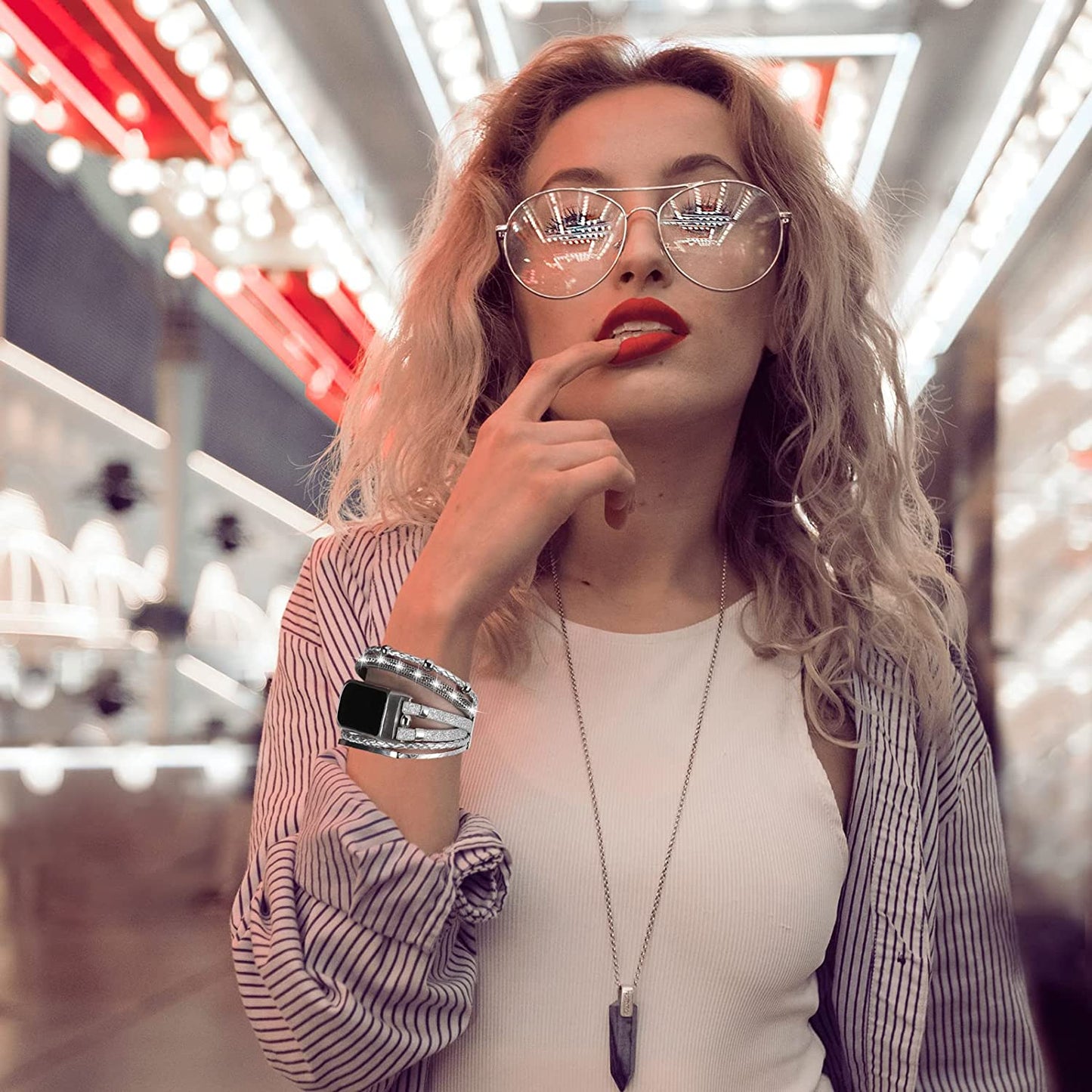 YOSWAN Leather Bands Compatible with Fitbit Charge 5 Bands for Women, Boho Handmade Multilayer Wrap Bracelets Jewelry Strap Wristband Replacement for Fitbit Charge 5 Fitness Tracker  YOSWAN   