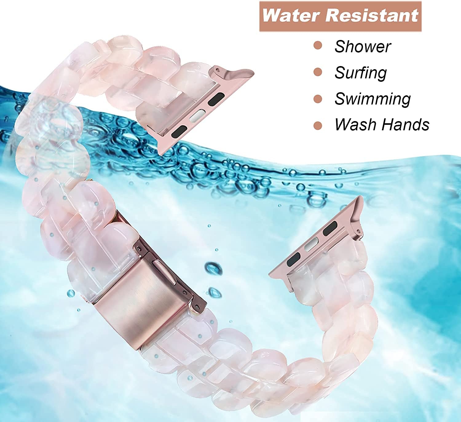 Secbolt Band Compatible with Apple Watch Band 38Mm 40Mm 41Mm 42Mm 44Mm 45Mm Women, Slim Resin Bracelet for Iwatch Series 8/7/6/5/4/3/2/1/SE  Secbolt   