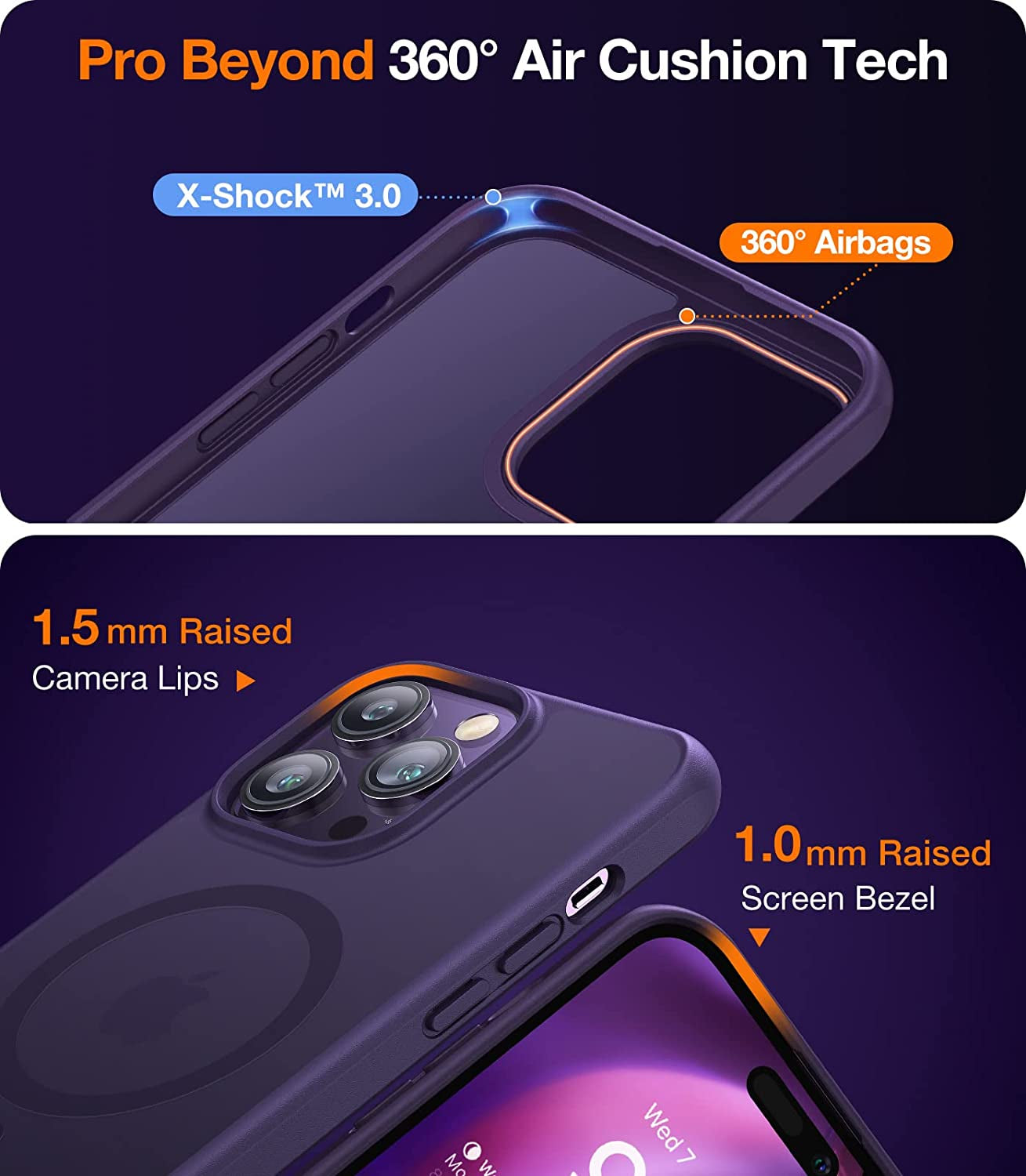 TORRAS 2-In-1 Magnetic Case with Stand Designed for Iphone 14 Pro Case [Military Grade Drop Tested] [Compatible with Magsafe] Slim Translucent Matte Case for Iphone 14 Pro Phone Case 6.1", Purple  TORRAS   