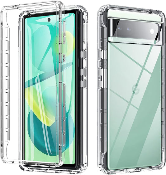 BESINPO for Google Pixel 6A Case,Pixel 6A Case Clear [Built-In Screen Protector ] Dual Layer Full Body Transparent Rugged Tough Shockproof Slim Fit Case Cover for Google Pixel 6A Phone Case  BESINPO   