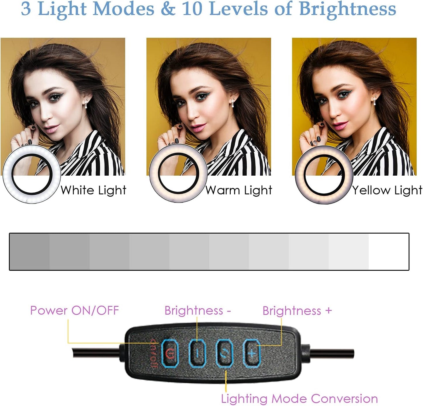 REDZHONG LED Ring Light Video Conference Lighting - 6 Selfie Light with Tripod Stand | Circle Light for Phone Computer Desktop Monitor Laptop & Zoom Light for Webcam Live Streaming Makeup, White  REDZHONG   