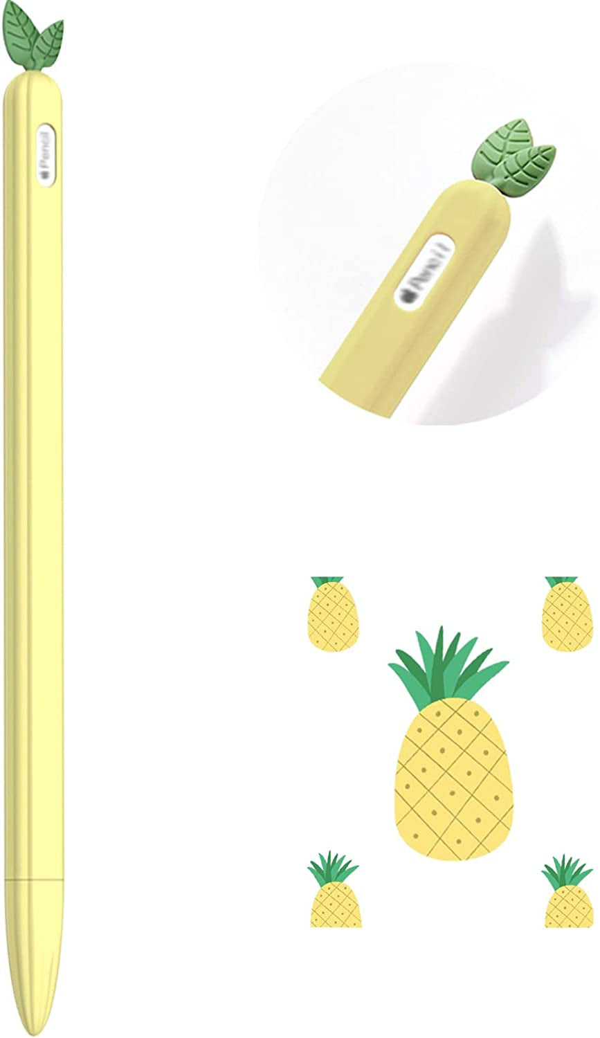 WITOP Apple Pencil 2Nd Generation Case,Ipencil Case Sleeve Cute Fruit Design Silicone Soft Protective Cover Accessories Compatible with Apple Pencil 2Nd Generation (Purple)  WITOP (small pineapple) yellow  