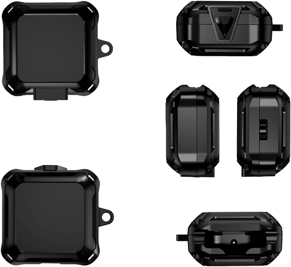 [Upgrade Secure Lock] Case for Samsung Galaxy Buds 2 Pro/Galaxy Buds 2/Galaxy Buds Pro/Galaxy Buds Live, Shock-Absorbing Protective Armor Cover TPU Hard Shell with Carabiner,Black  VAEKNVG   