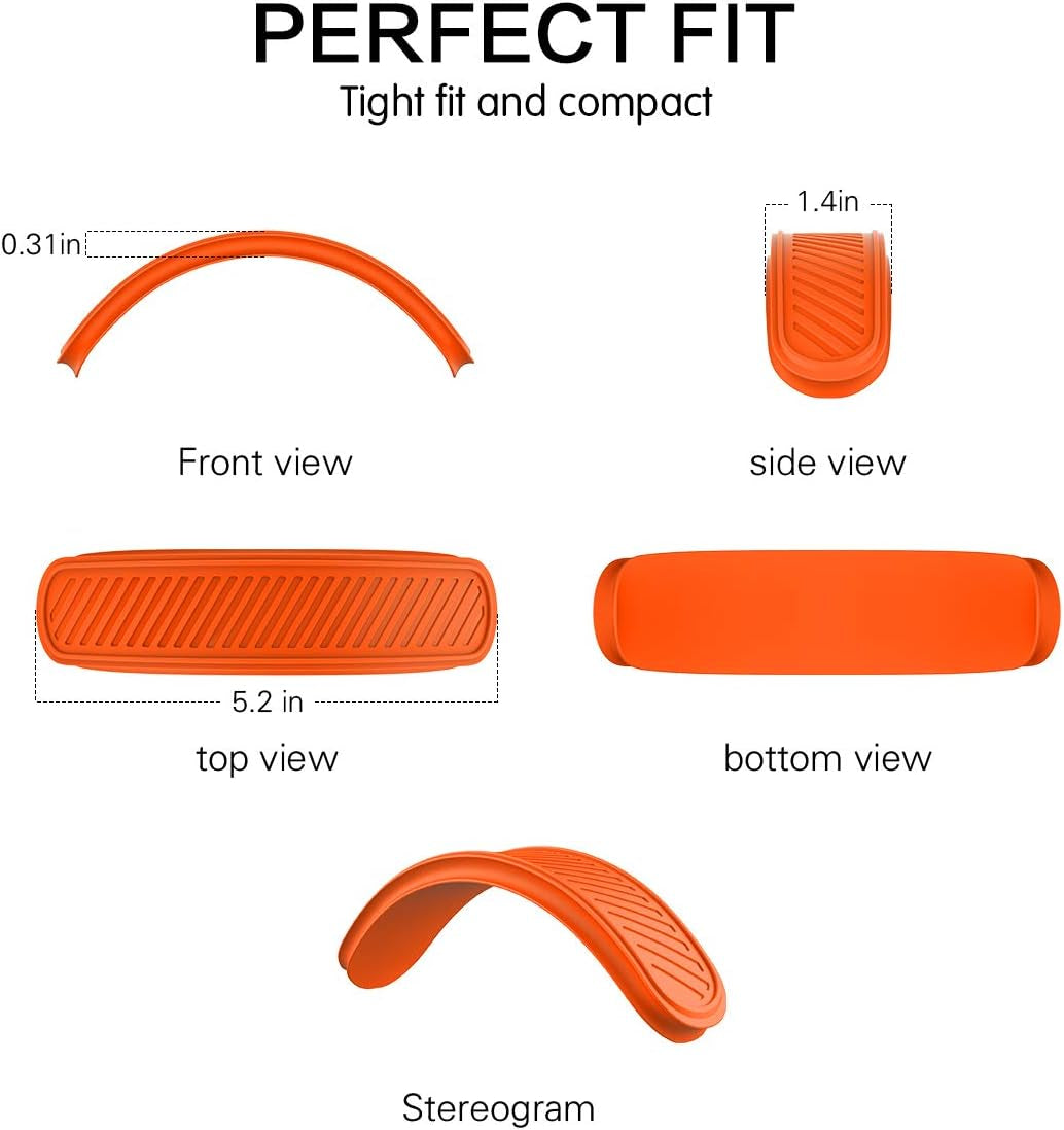 TOLUOHU Headband Cushion for Apple Airpods Max, Washable Soft Silicone Dustproof Airpods Max Headphones Accessories Compatible with Knit-Mesh Canopy(Orange)  TOLUOHU   