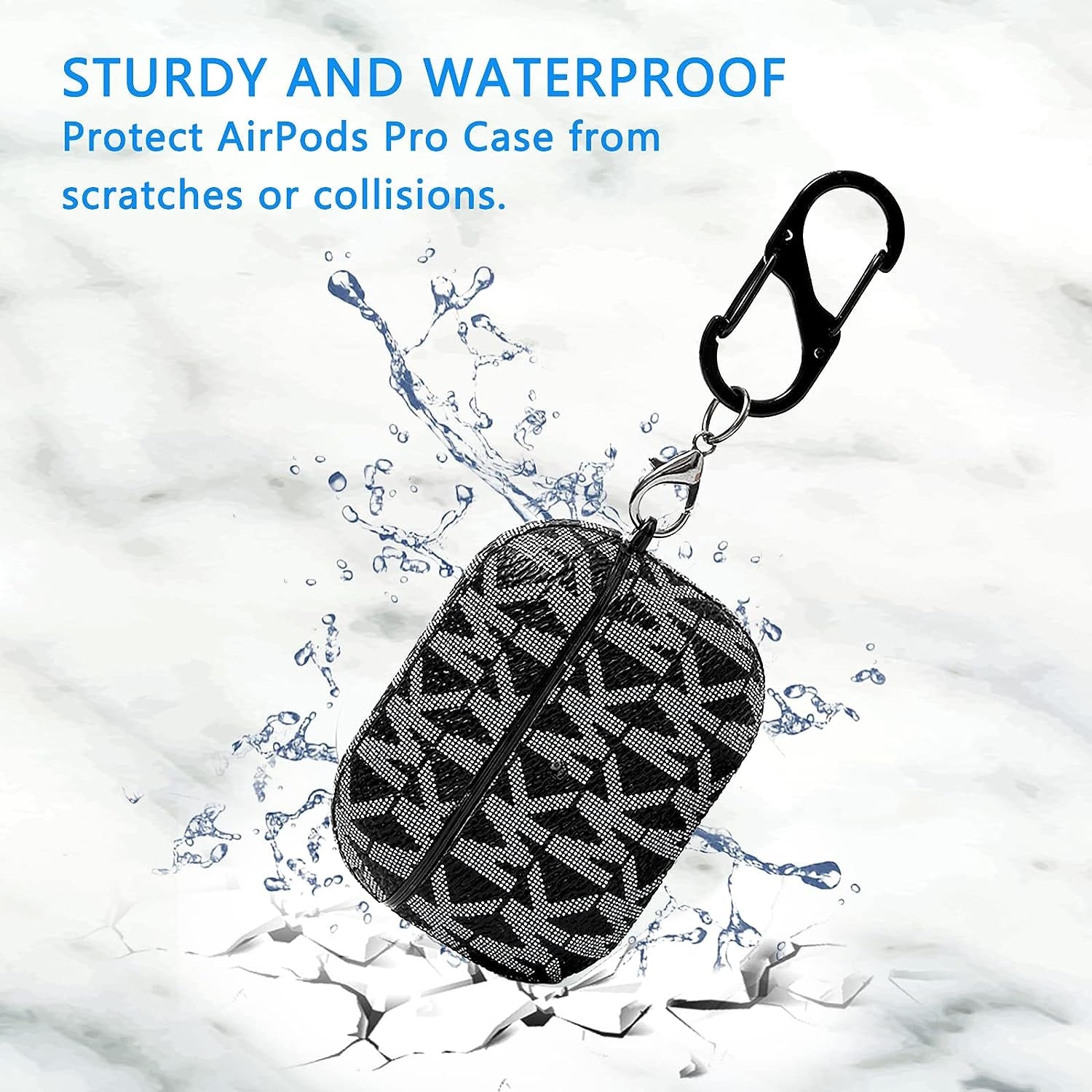 TANGABA Airpods Pro Case Cover for Women Men, Full Body Shockproof Hard Shell Protective Cover Case with Keychain Compatible with Airpods Pro Charging Case [Front LED Visible]  WAWINER   