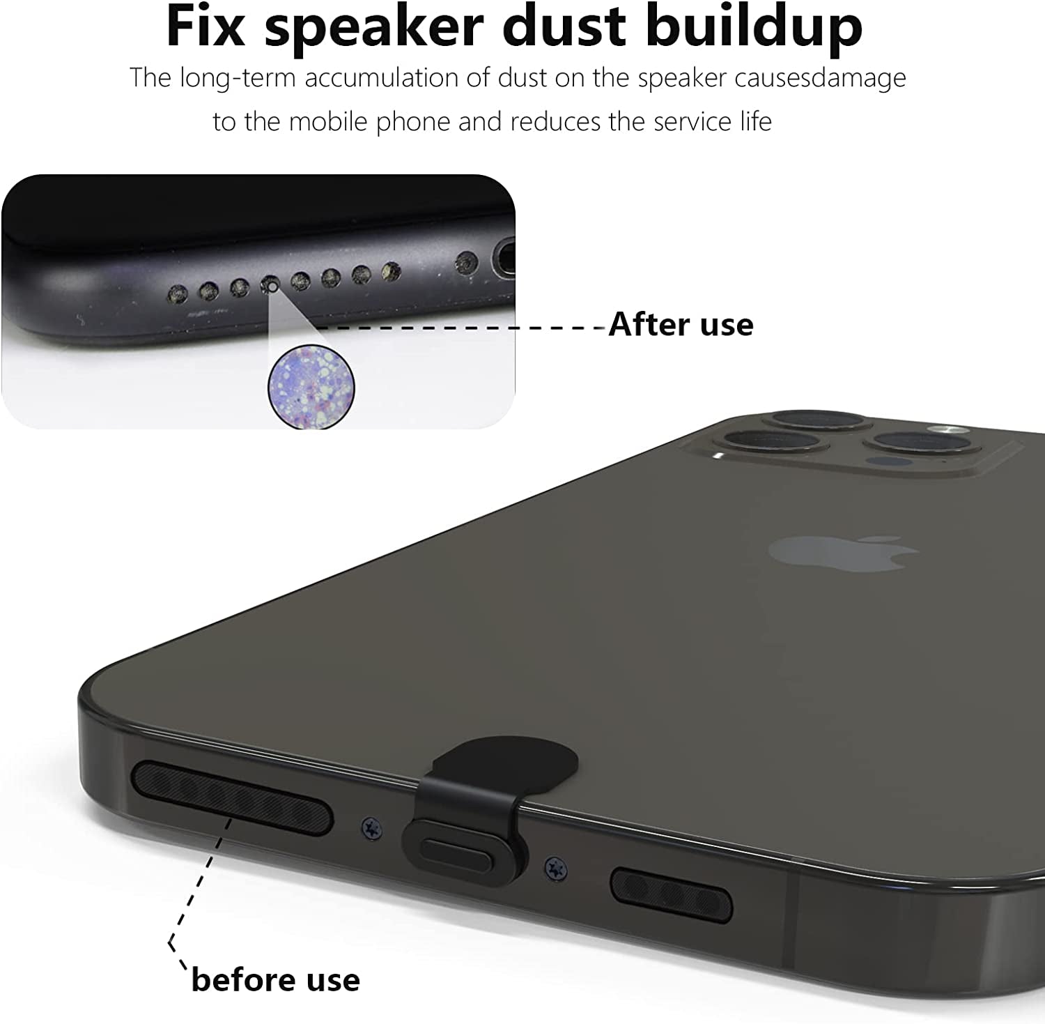 For Type C USB Dust Plug, Phone Speaker Cover,With Phone Cleaning Kit Tool Cleaning Putty/Tweezers/Brushes/Wet and Dry Cleaning Wipe/Storage Box/Foam Swabs  Pohgelan   