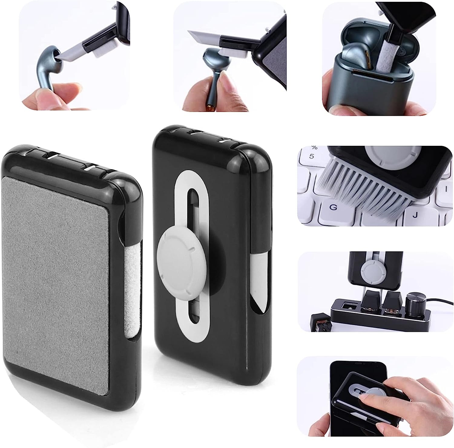 Airpod Cleaner Kit, Howkes 6 in 1 Keyboard Cleaning Kit with Key Puller, Electronic Cleaner Kit for Phone Computer Macbook Earbud, Portable All-In-One Cleaning Kit (Black)  Shenzhen Mackinpoint Technology Co.   