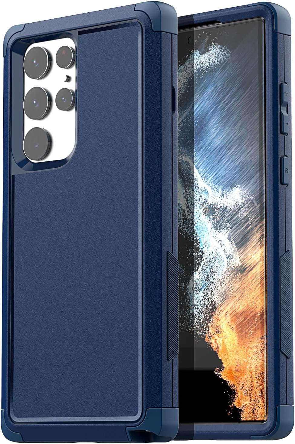 Aicase for Galaxy S22 Ultra Case,Heavy Duty 3-Layer Rugged Pocket-Friendly Phone Case,Durable Military Grade Protection Shockproof/Drop Proof/Dust-Proof Protective Cover for Samsung S22 Ultra 6.8“  AICase Navy Blue  