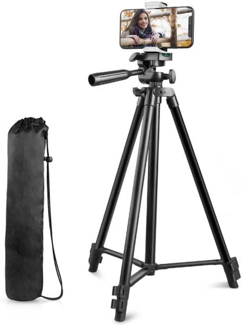 Torjim Phone Tripod, 50-Inch Extendable and Lightweight Aluminum Tripod Stand with Phone Clip, Portable Travel Tripod for Photography, Video Recording, Vlogging, and More  Torjim   