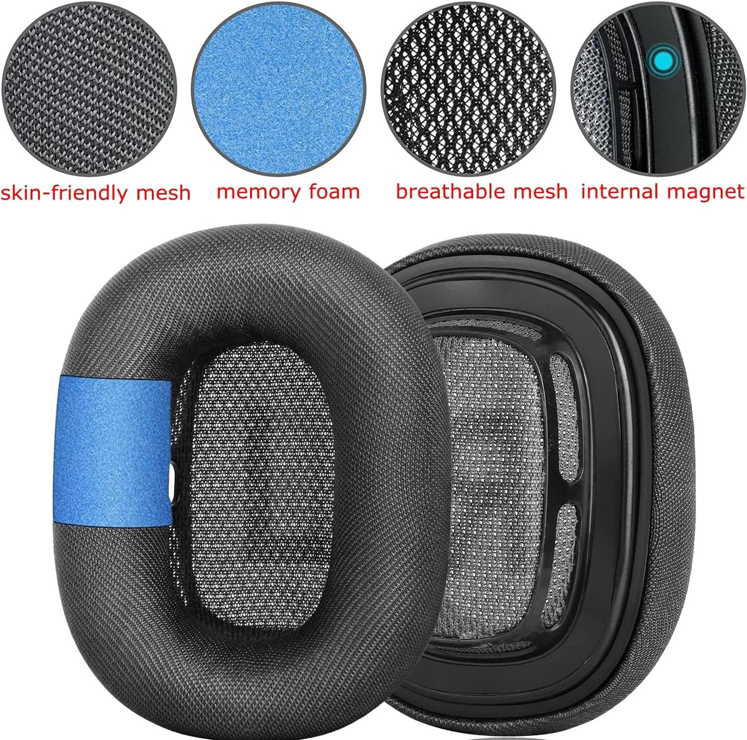 Earpads for Appple Airpods Max Ear Cushions Replacement Mesh Fabric Ear Pad Cushion for Airpod Max Headphone with Mesh Fabric Memory Foam and Magnet (Pink)  wjiaw hardware and plastic factory   