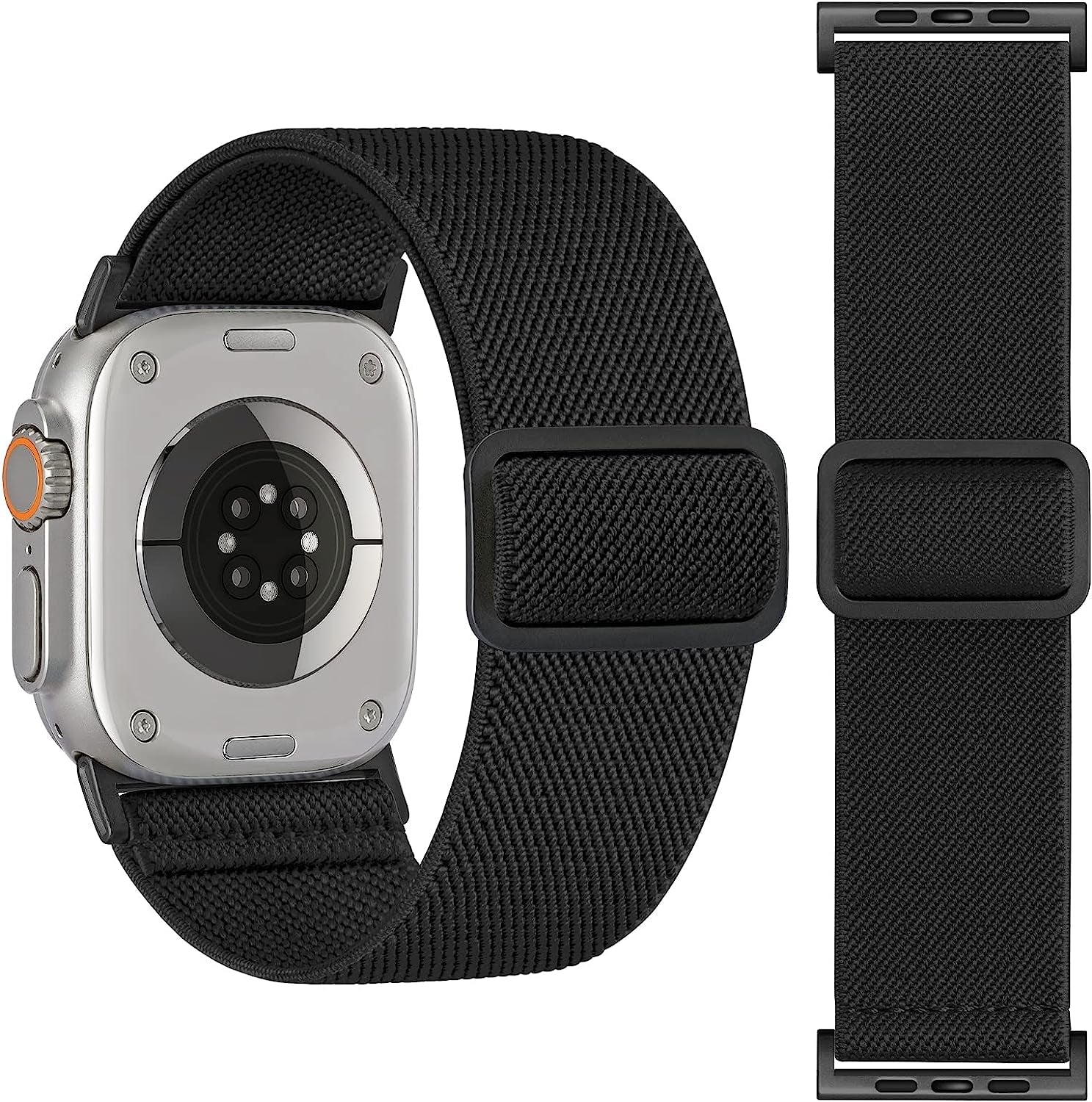 25MM/30MM Wide Stretchy Nylon Compatible with Apple Watch Ultra Band 44Mm 45Mm 49Mm 38Mm 40Mm 41Mm 42Mm, Adjustable Sport Soft Elastic for Apple Watch Band Men, Wristband for Iwatch SE 8 7 6 5 4 3 2 1  HEARTBOOM   