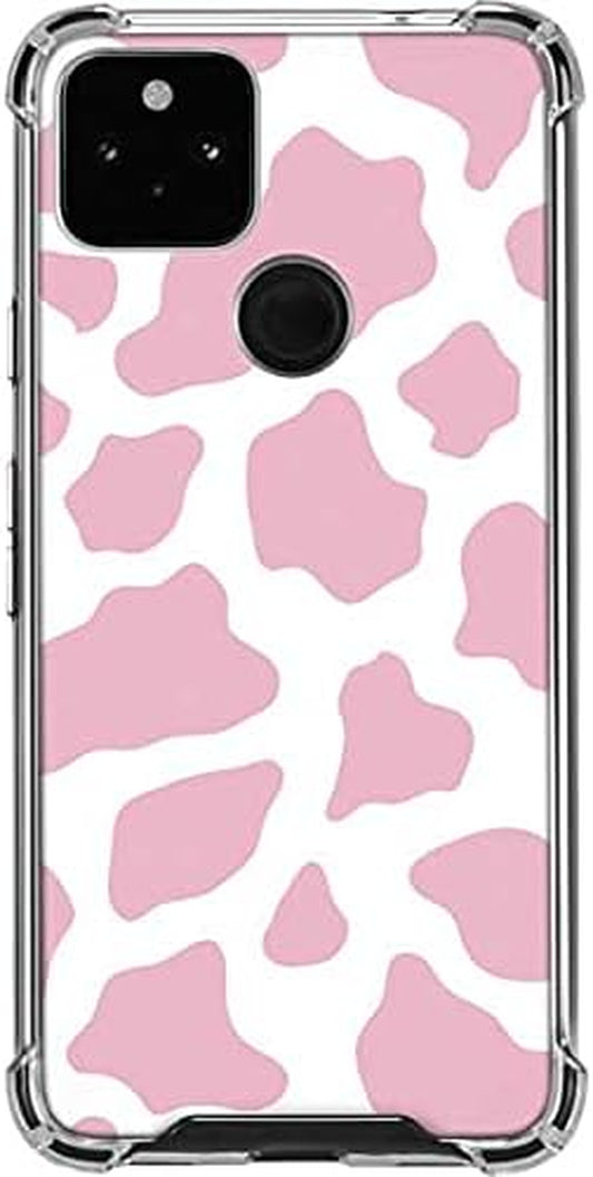 Skinit Clear Phone Case Compatible with Google Pixel 4A 5G Originally Designed Pink Cow Print Design  Skinit   