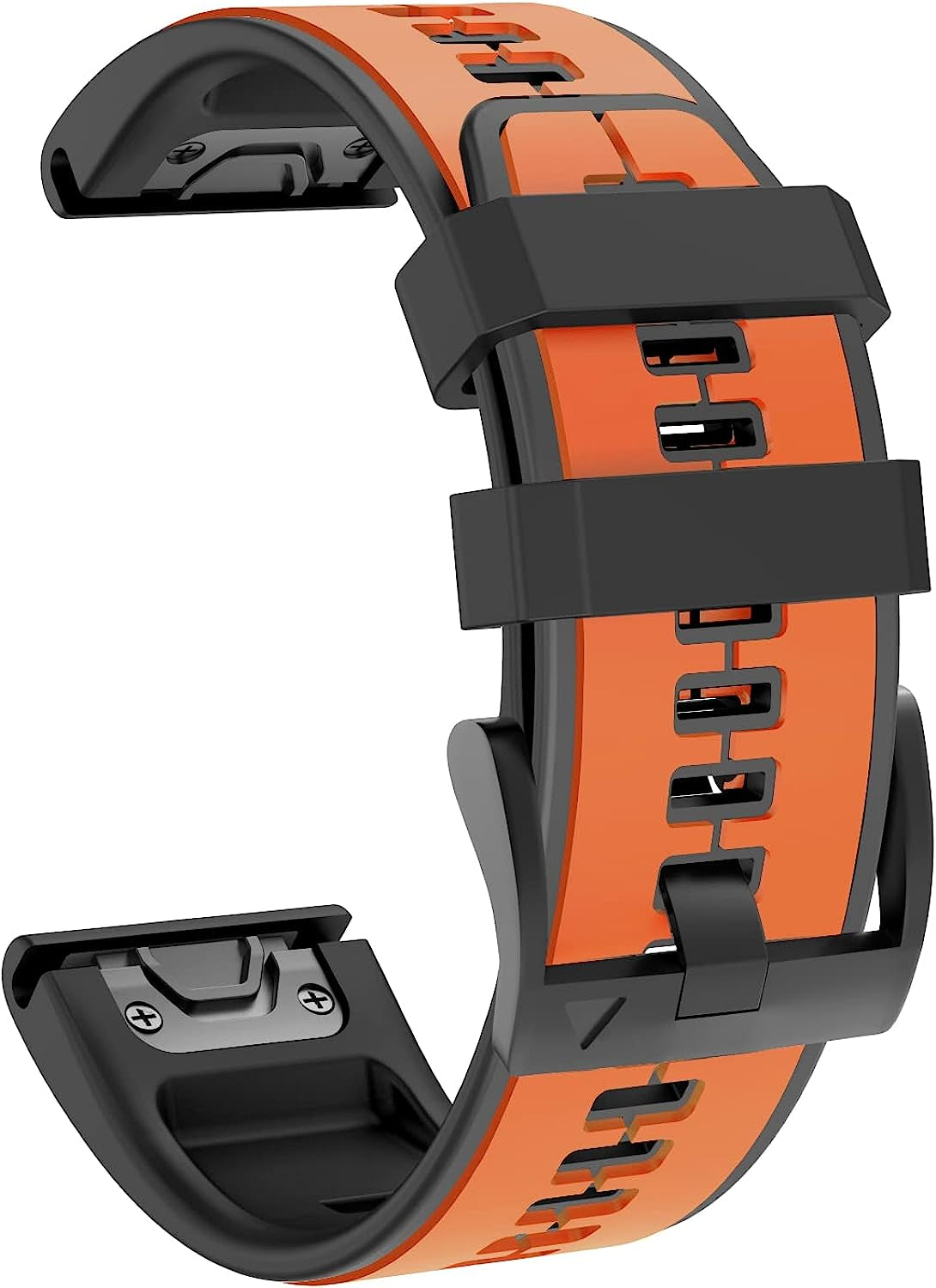 ISABAKE Compatible with Fenix 5 Watch Band, Easy Fit 22MM Band for Fenix 5 Plus/Fenix 6/Fenix 7/Forerunner 935/Forerunner 945/Approach S60/Quatix 5/Quatix 6  Isabake Orange-Black 22MM 